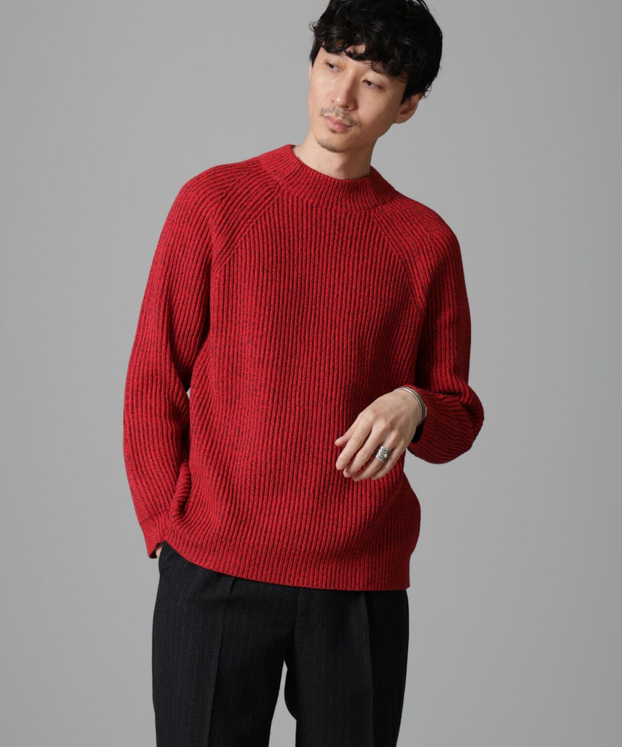 コットンバルキーモックネックニット 6684222255