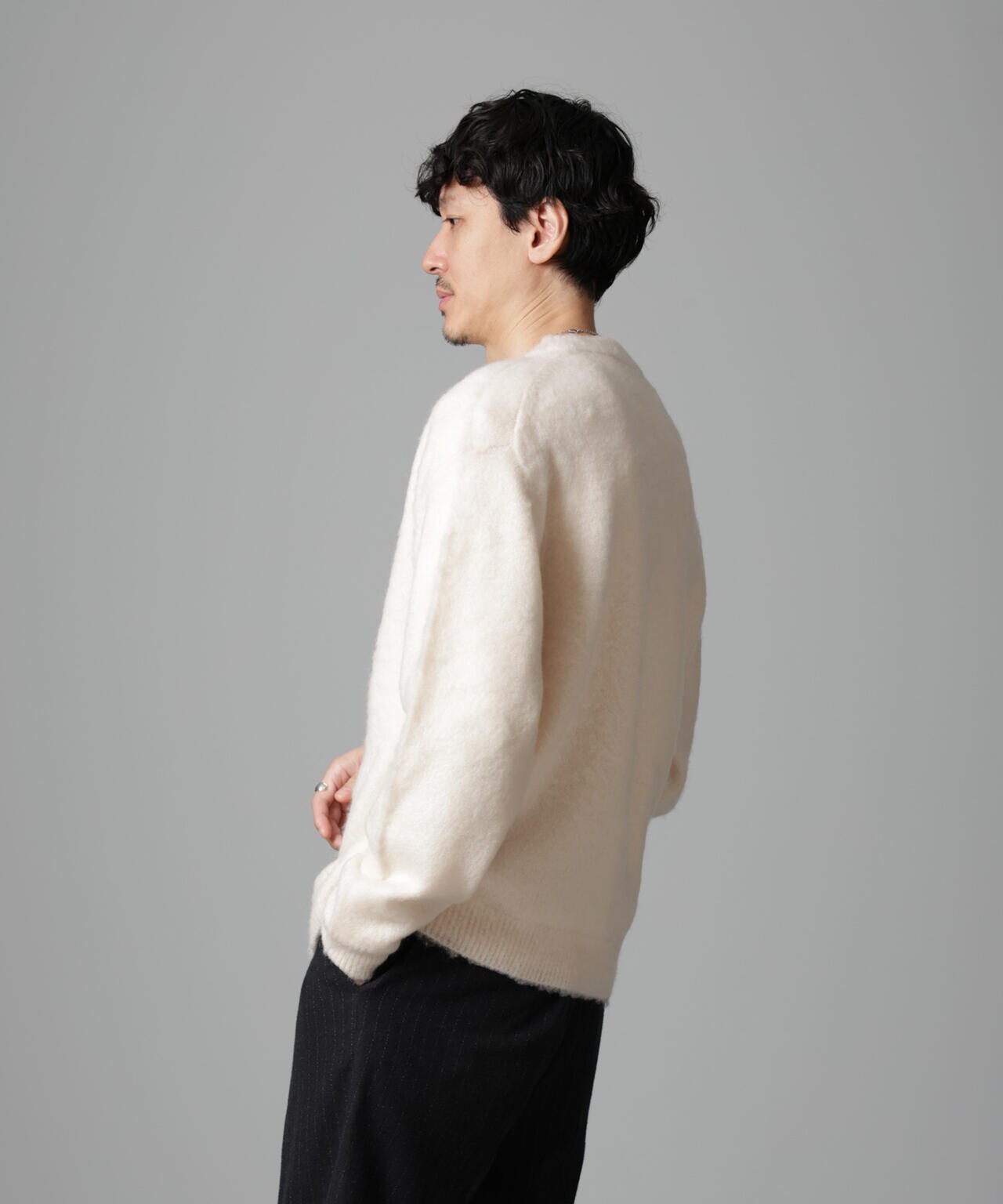 beige，◆Vネックモヘアニット/ニット・セーター(薄手)/4/モヘア/BRW/無地/KR.CW.KA.0335 beige，(ベイジ) / Vネックモヘアニット/ニット・セーター(薄手