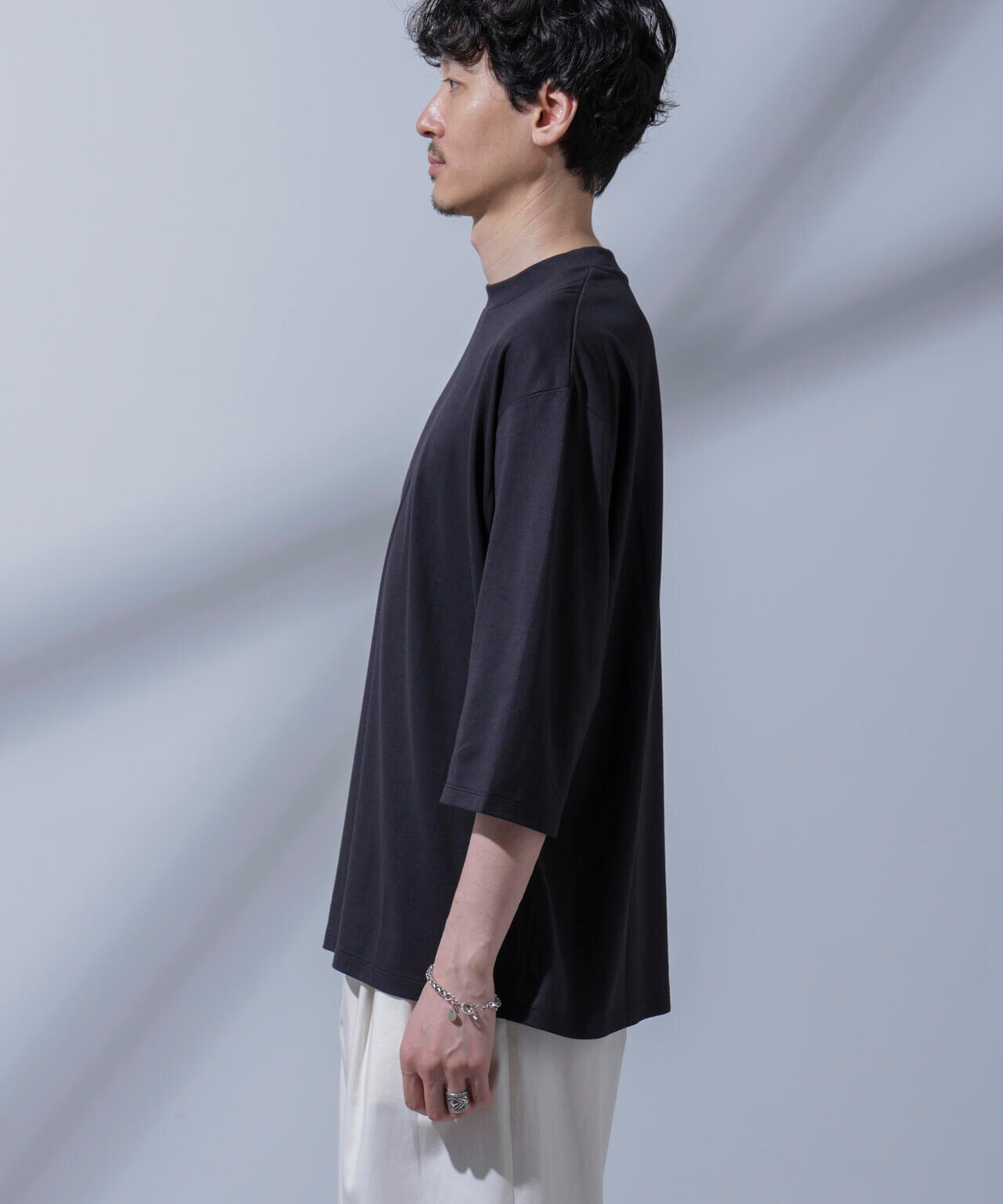 Anti Soaked(R) 汗染み防止 クルーネックワイドTシャツ七分袖 6684223203