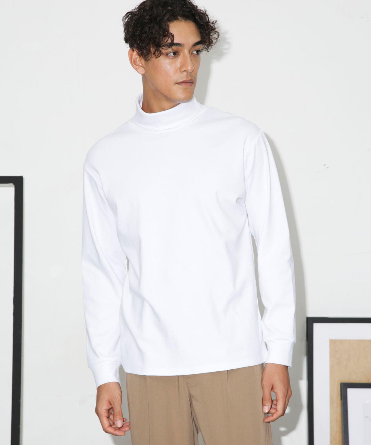 Anti Soaked(R) 汗染み防止 スムースタートルネックTシャツ 長袖 6684223206
