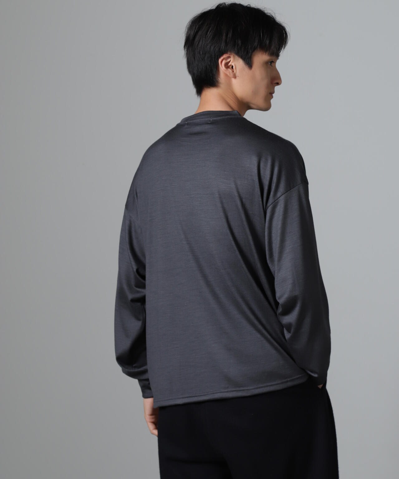「100%ウォッシャブルウール」クルーネック ロングTシャツ 6684223225