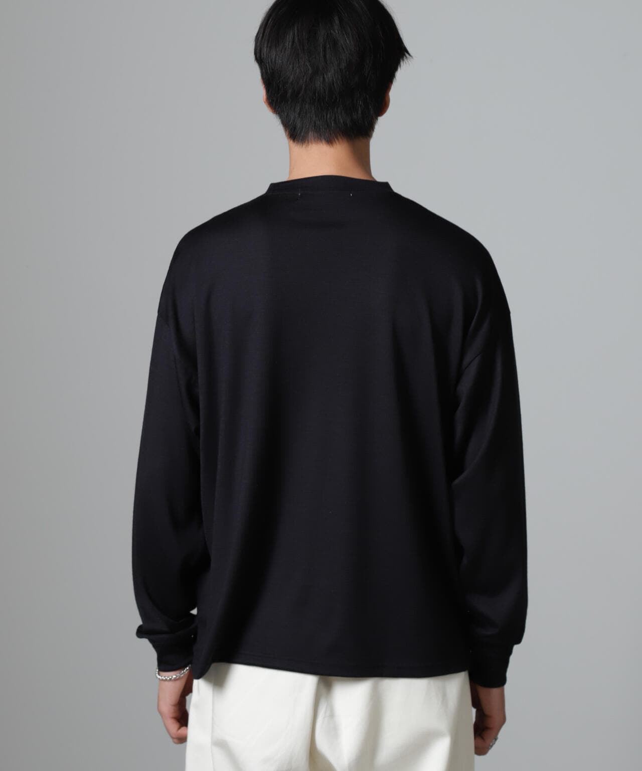 「100%ウォッシャブルウール」クルーネック ロングTシャツ 6684223225