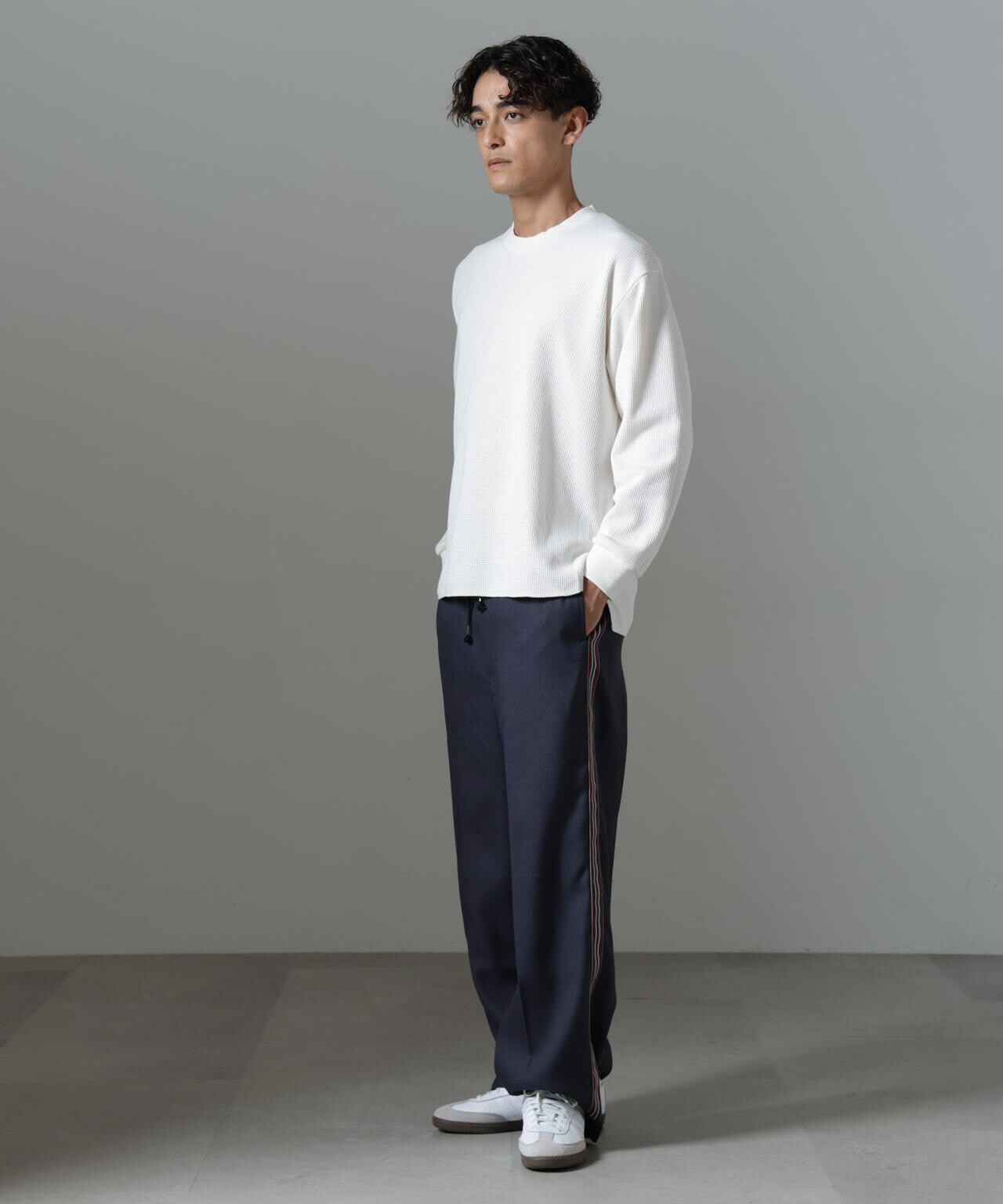 テクノ ワッフル ロングスリーブ Tシャツ