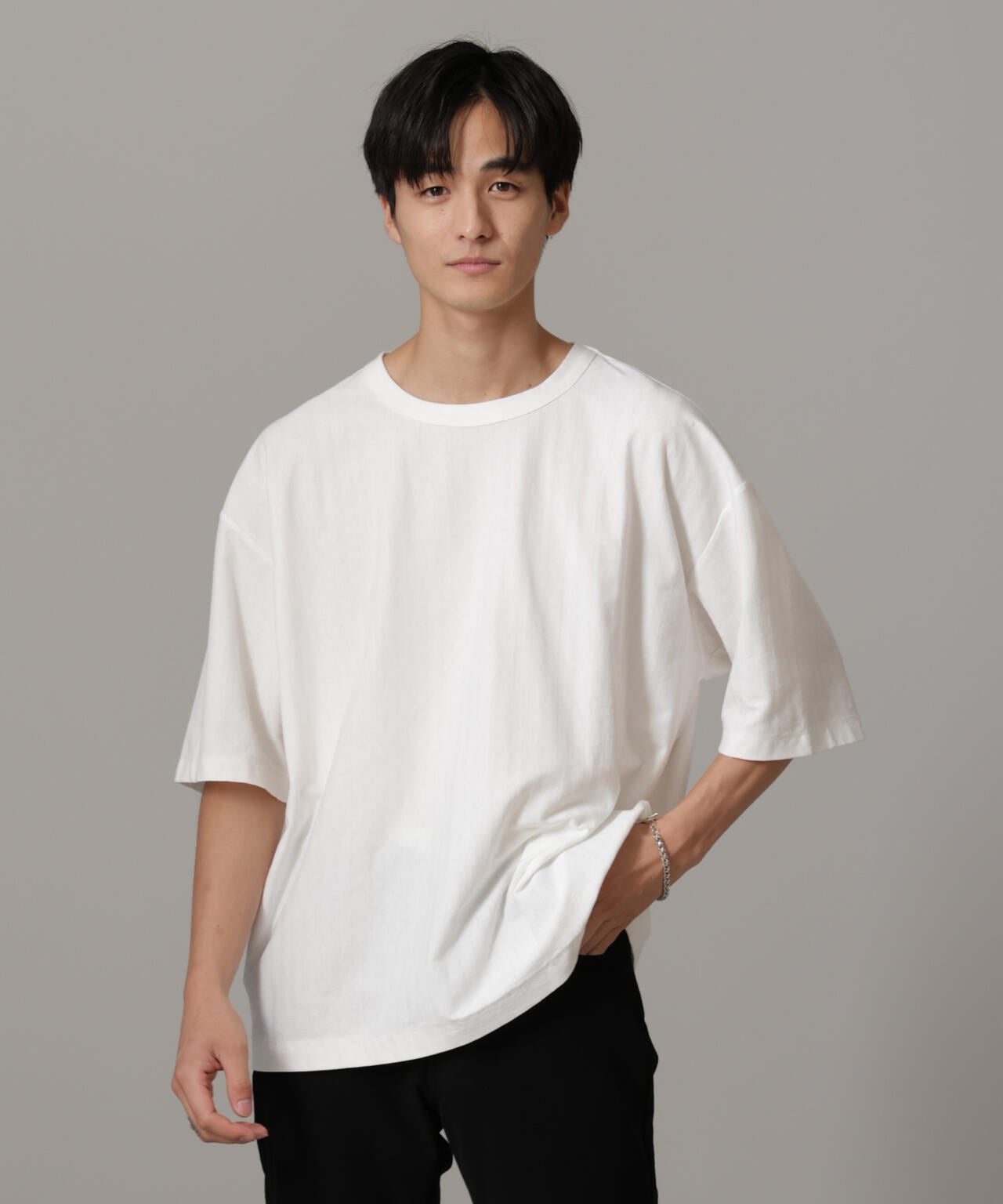 シャドーストライプハーフスリーブＴシャツ 6684224218
