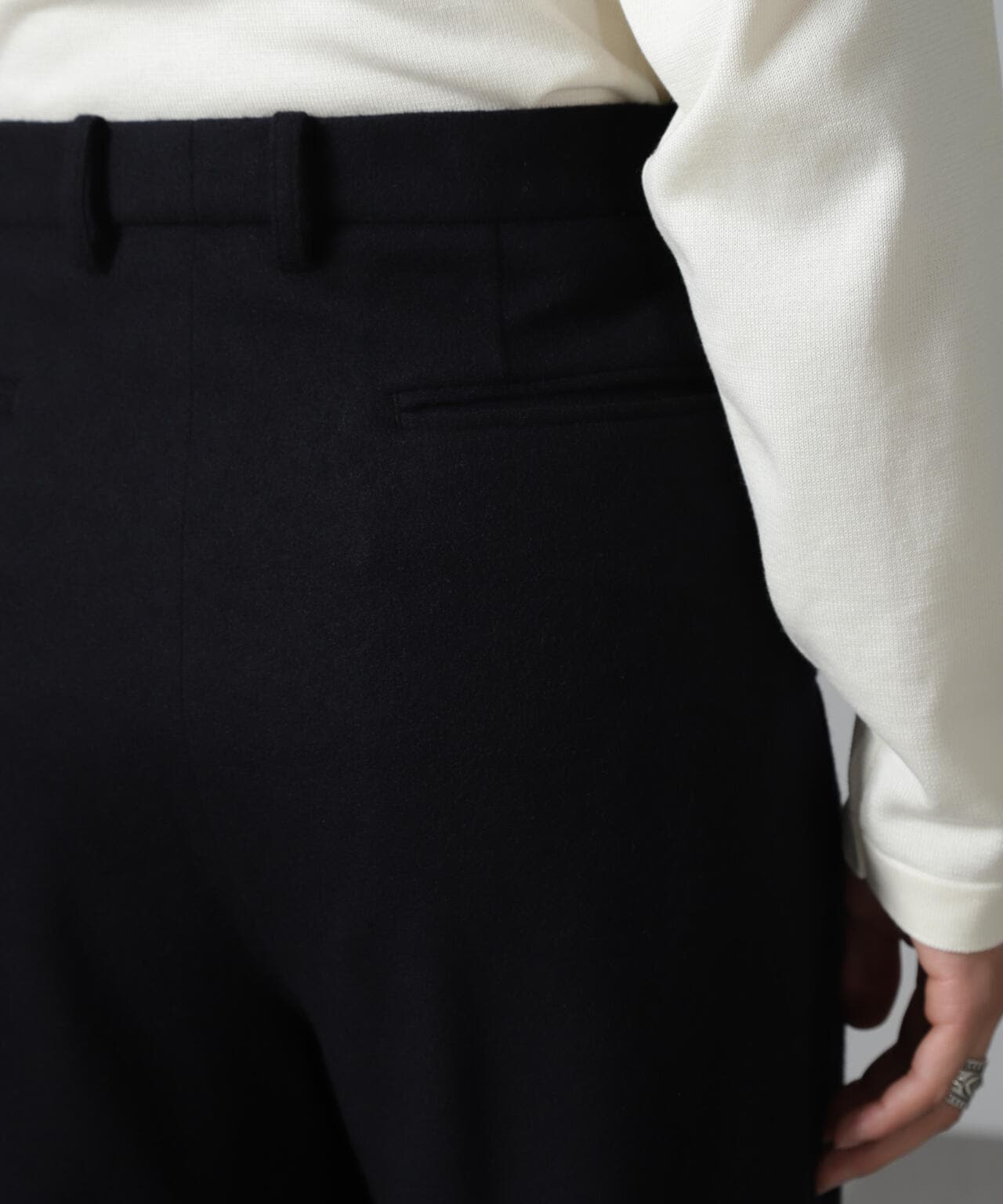100% ウール 」 2タック ワイド パンツ