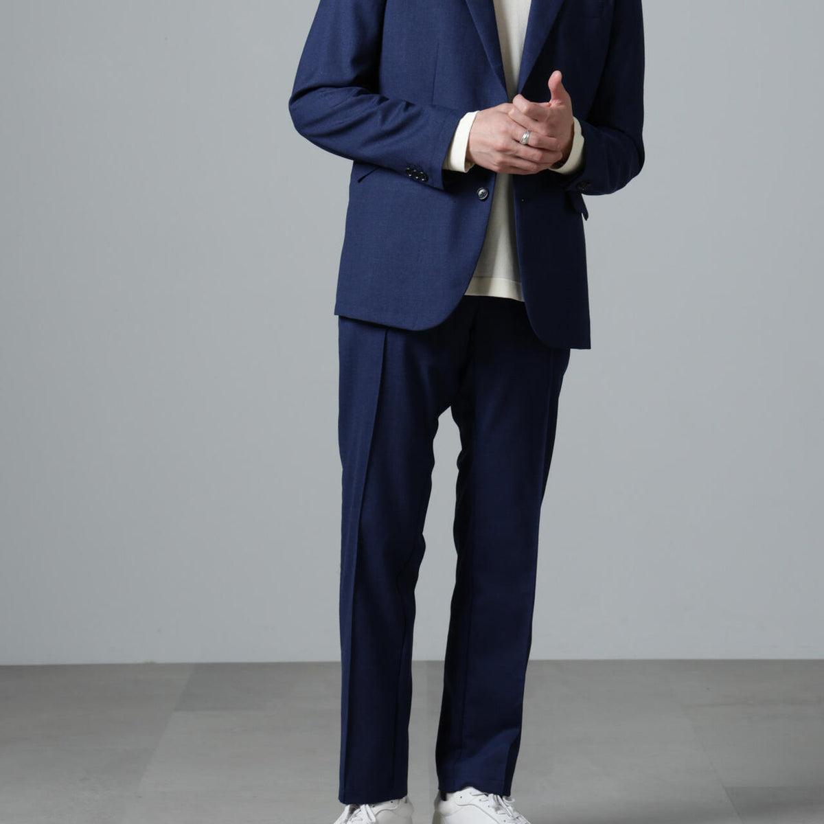 N TROUSERS PREMIUM ｣ RENU(R) ウール混 洗える サキソニー パンツ