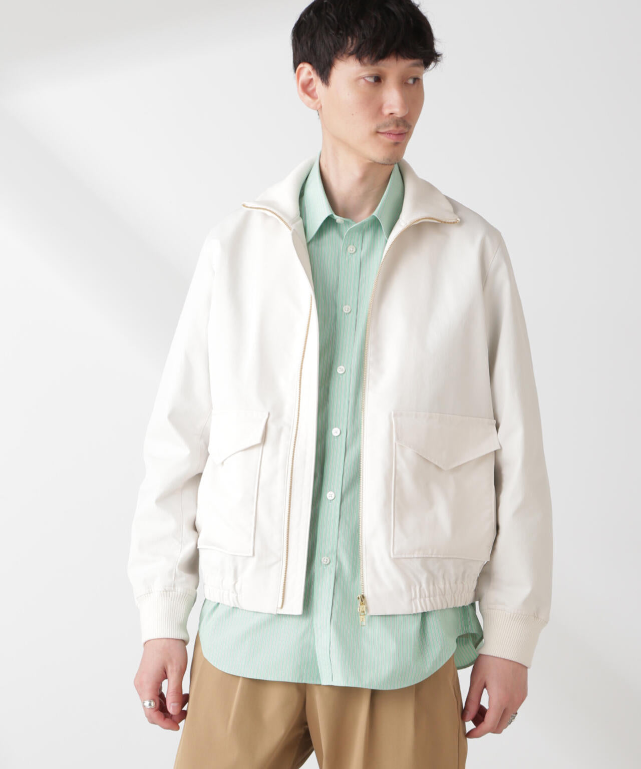 【EDITION】MILITALY BLOUSON コットン ミリタリーブルゾン □ポリエステル ニットミリタリーブルゾン｜トゥモローランド