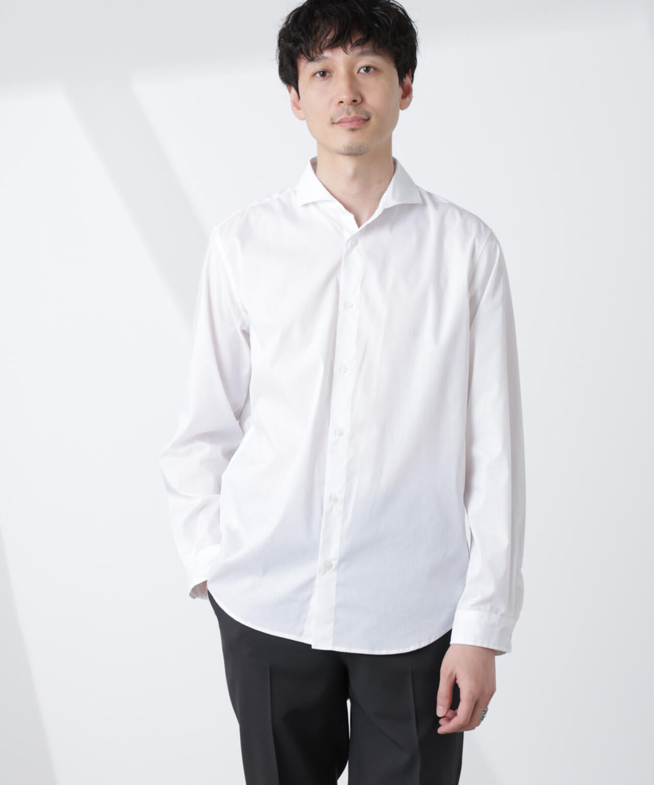 ICE FLOW LINEN」カッタウェイ シャツ 長袖