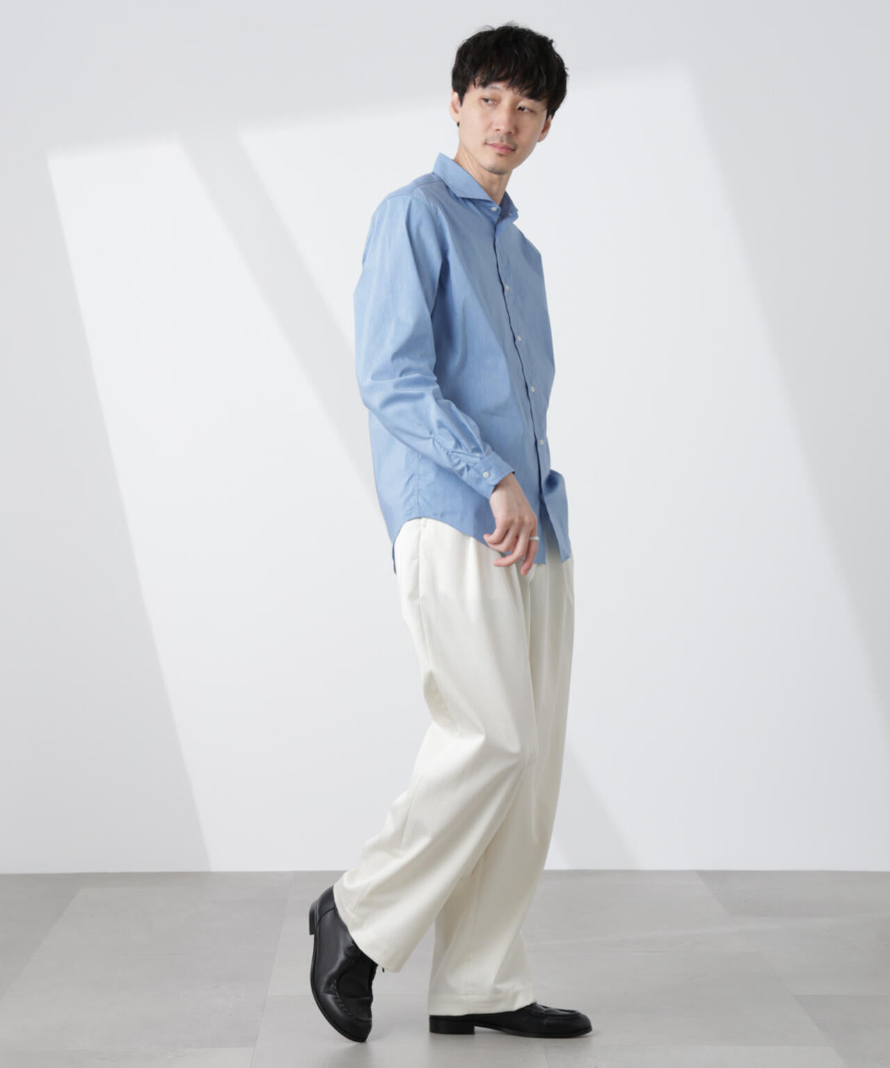 「ICE FLOW LINEN」カッタウェイシャツ 長袖 6685120207