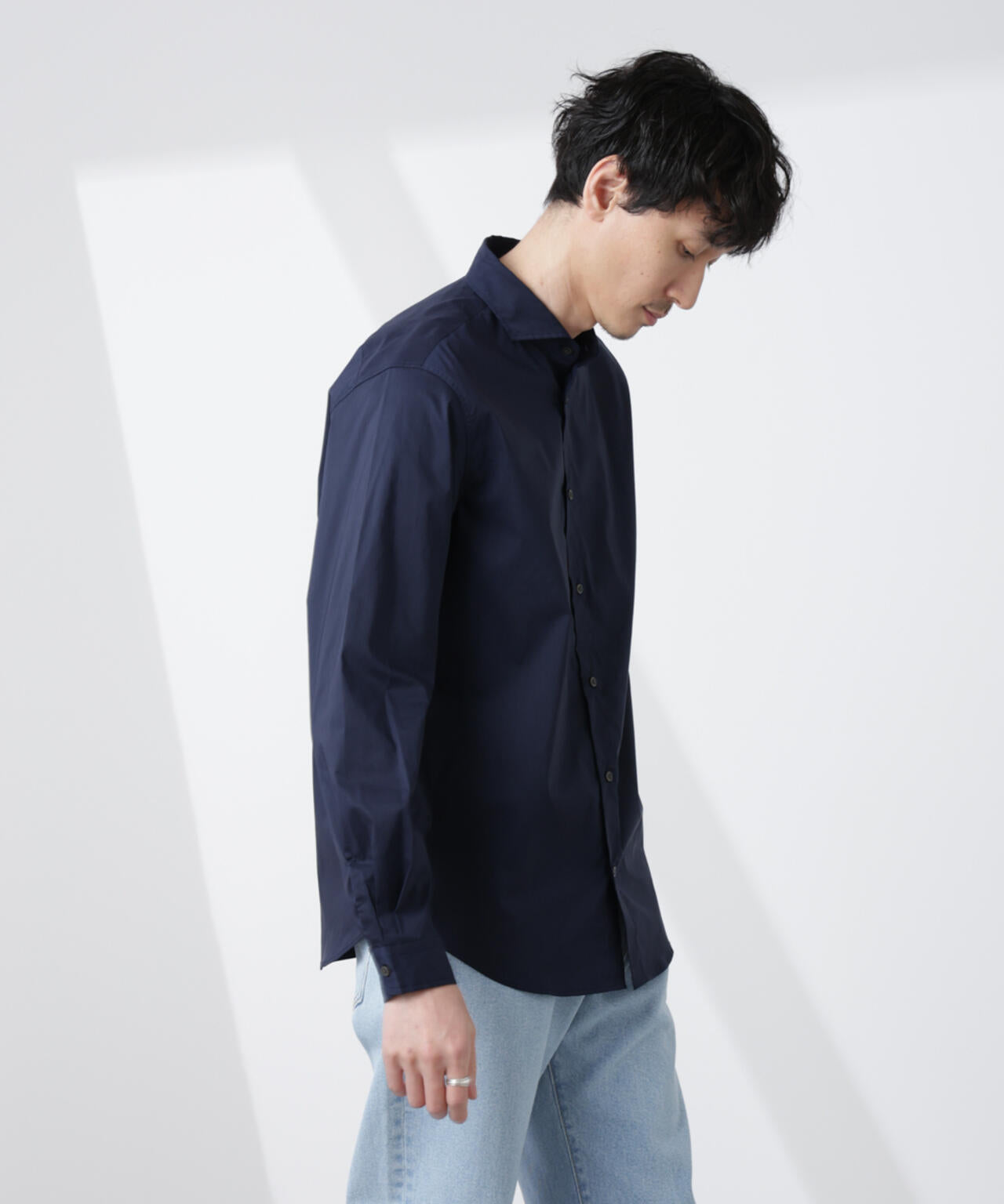 ICE FLOW LINEN」カッタウェイ シャツ 長袖