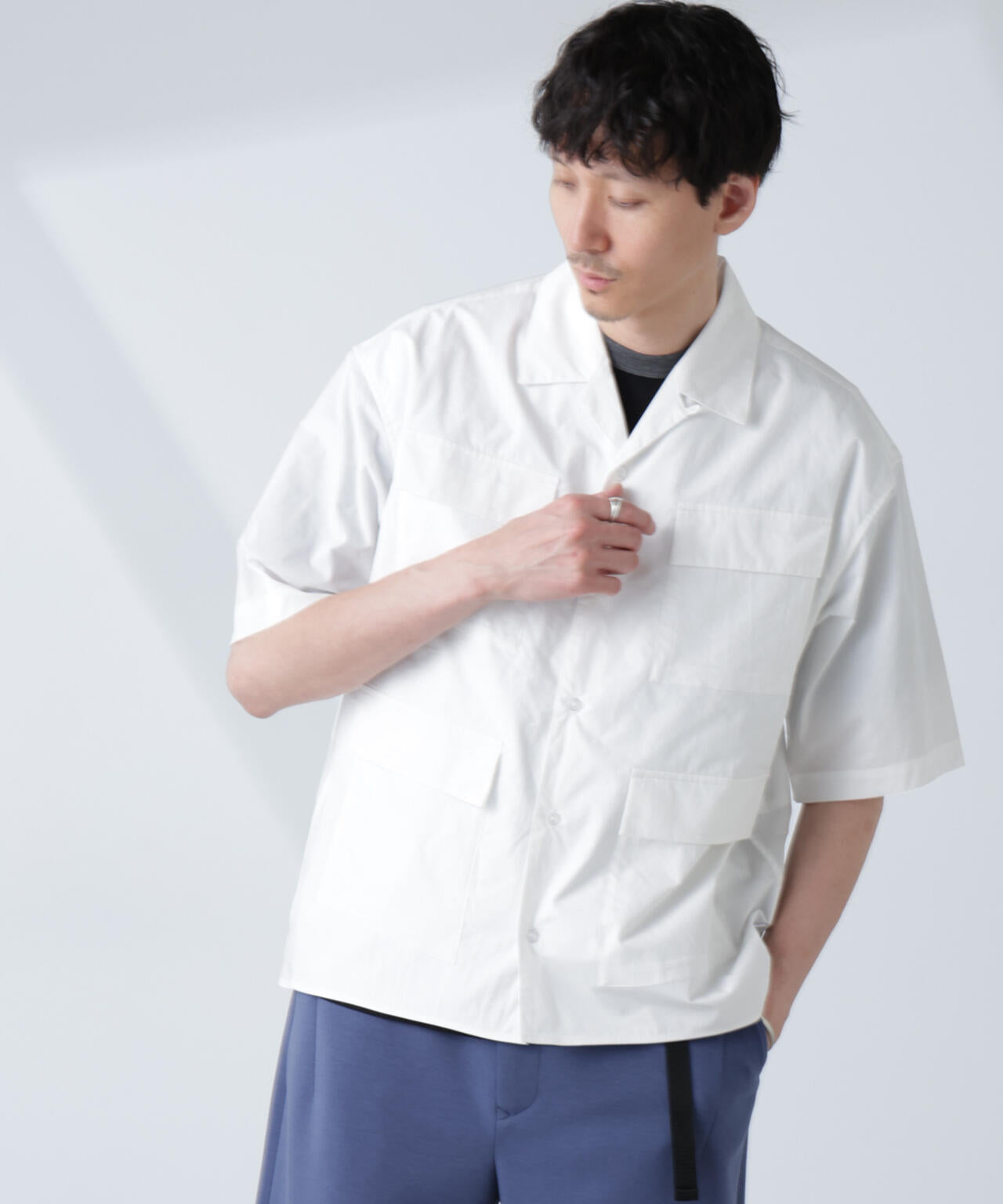 NJ/CLUB」 ユーティリティ マルチポケット シャツ 半袖