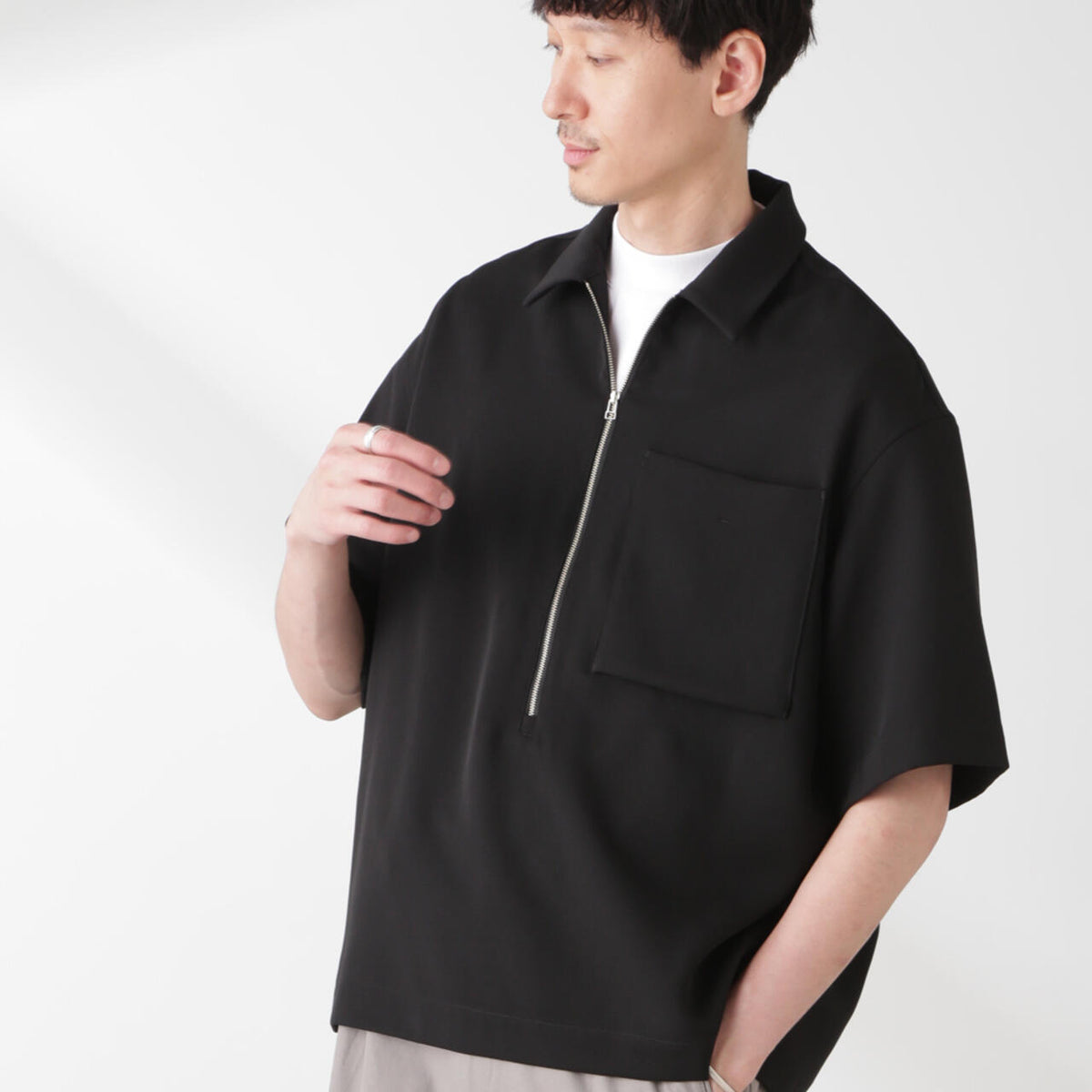 PGG ネイビー ハーフジップシャツ サイズ4 Epoche ハーフZIPシャツ