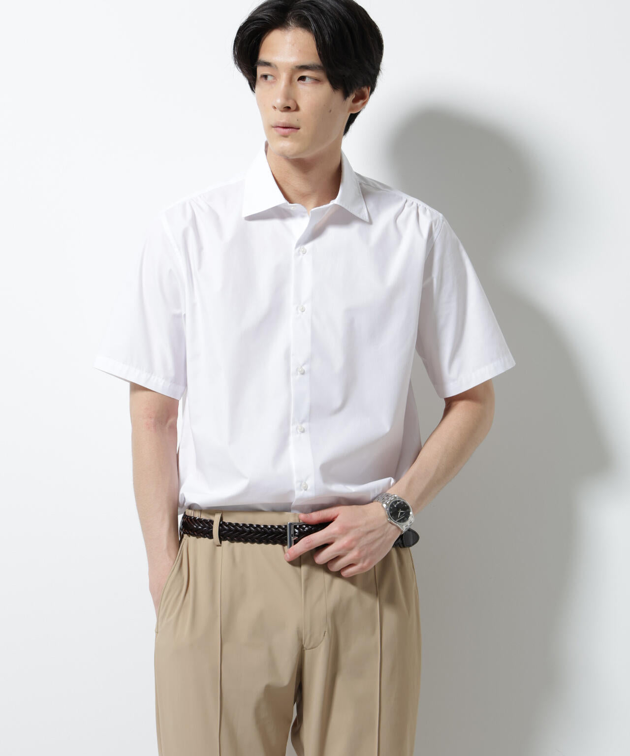 「N shirt」 速乾 セミワイドカラーシャツ半袖 6685121230