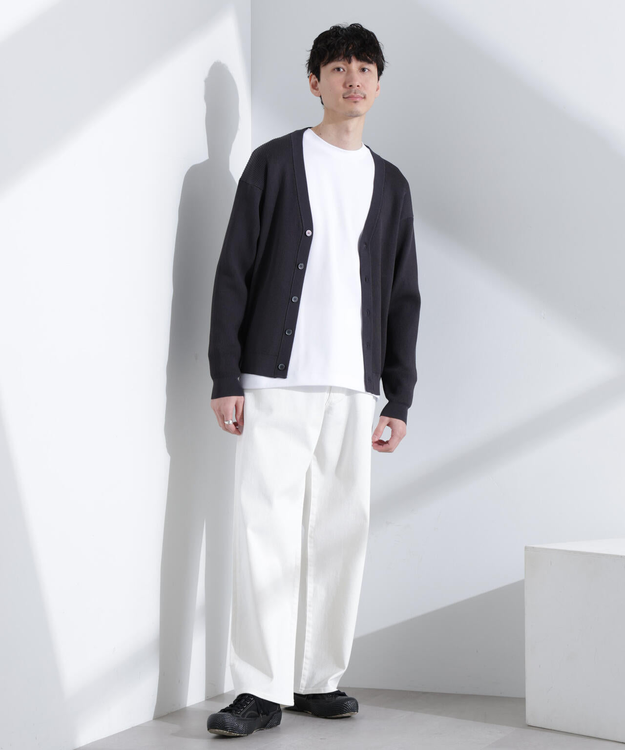 リブカーディガン新品 CICAドライタッチ リブカーディガン