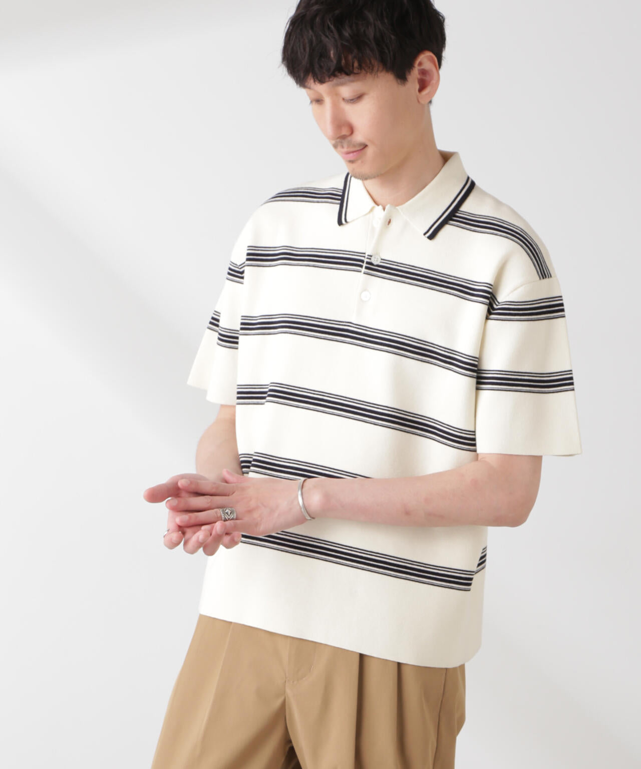 STERNBERG ミラノリブポロシャツ　完売品　L STERNBERG ミラノリブポロシャツ完売品L