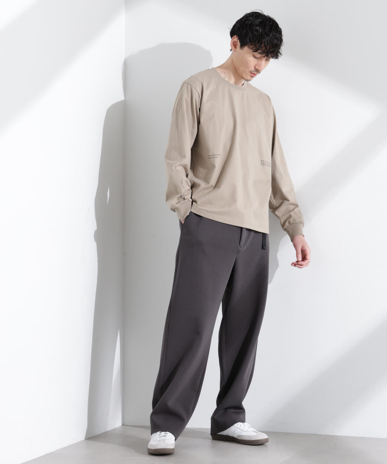 【美品/DOMINGO】NJ ロングスリーブ L NJ/CLUB｣ ロゴ プリント ロングスリーブ Tシャツ