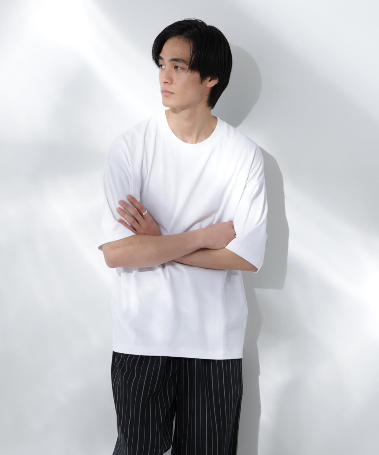 Anti Soaked(R)  汗染み防止 クルーネック ビッグシルエットTシャツ 6685124203
