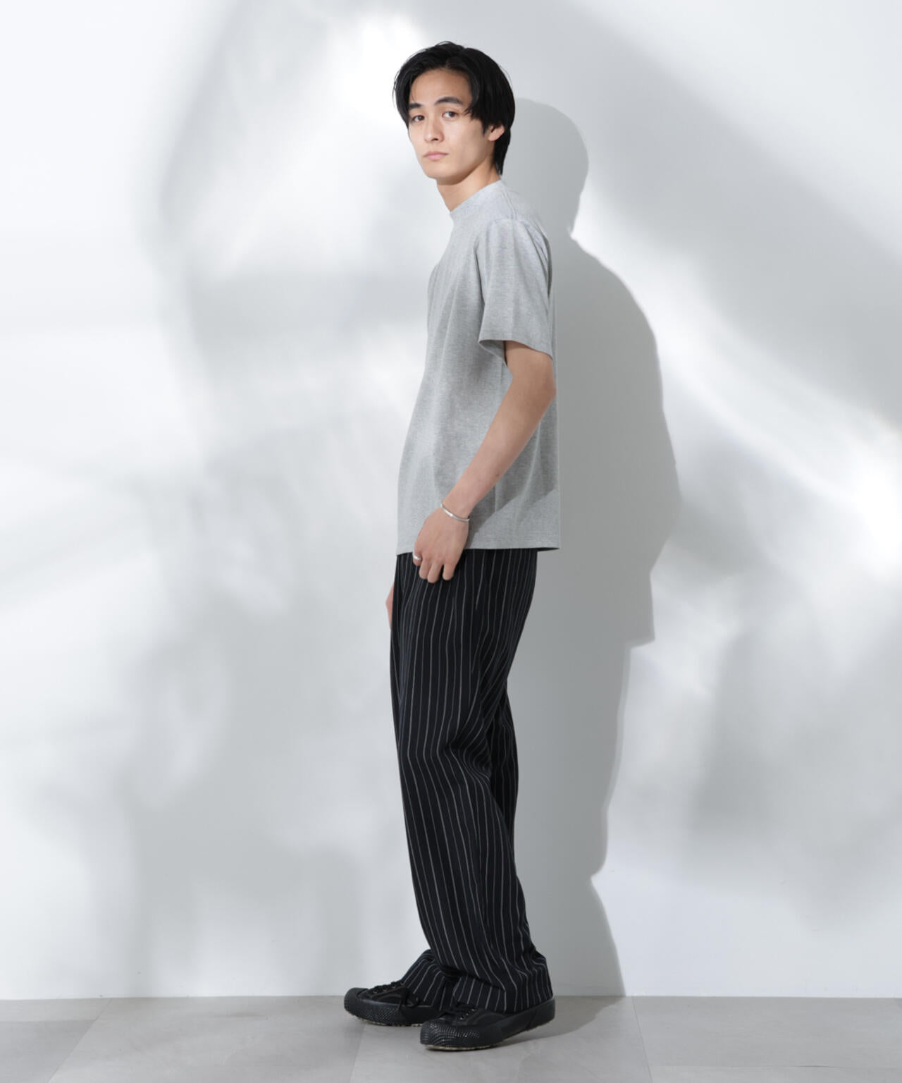 Anti Soaked(R)  汗染み防止 モックネックレギュラーシルエットTシャツ 6685124204