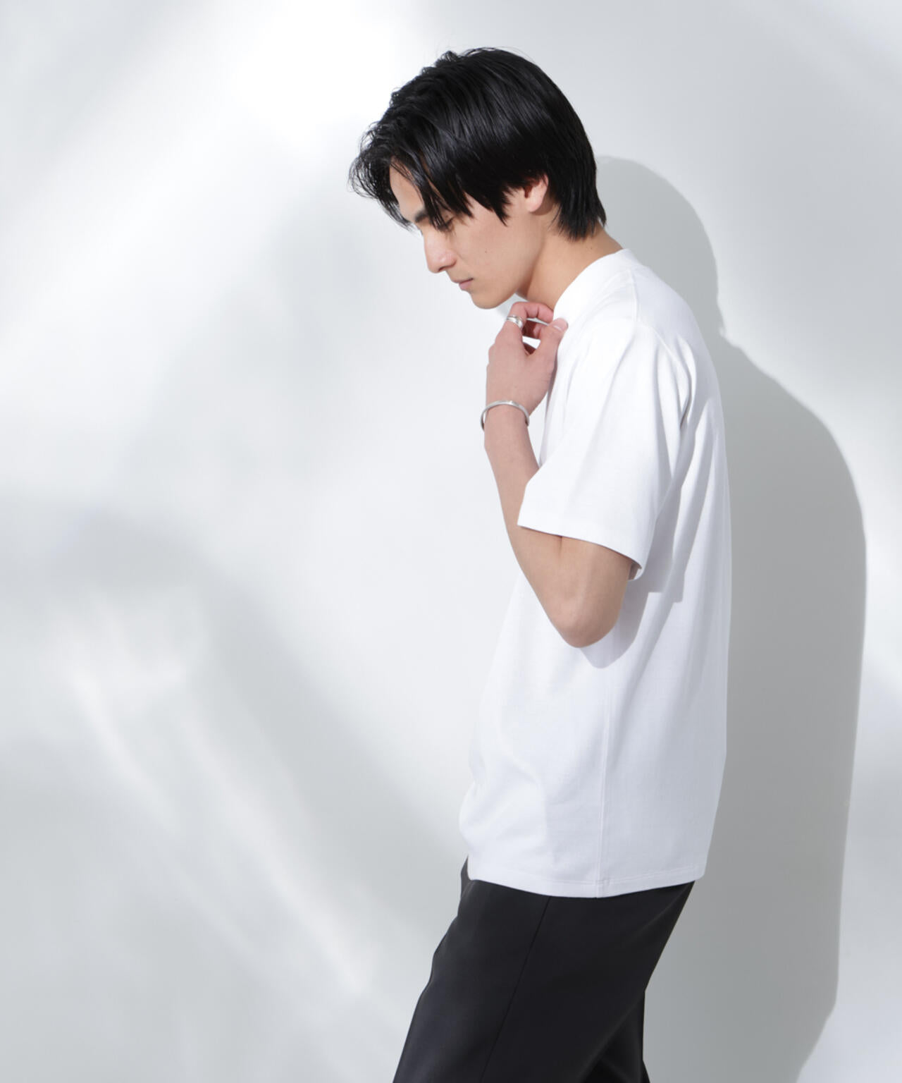 Anti Soaked(R)  汗染み防止 モックネックレギュラーシルエットTシャツ 6685124204
