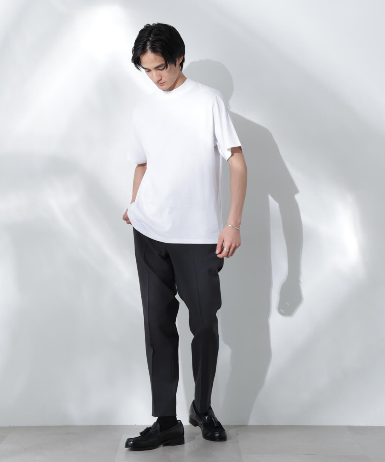 Anti Soaked(R)  汗染み防止 モックネックレギュラーシルエットTシャツ 6685124204