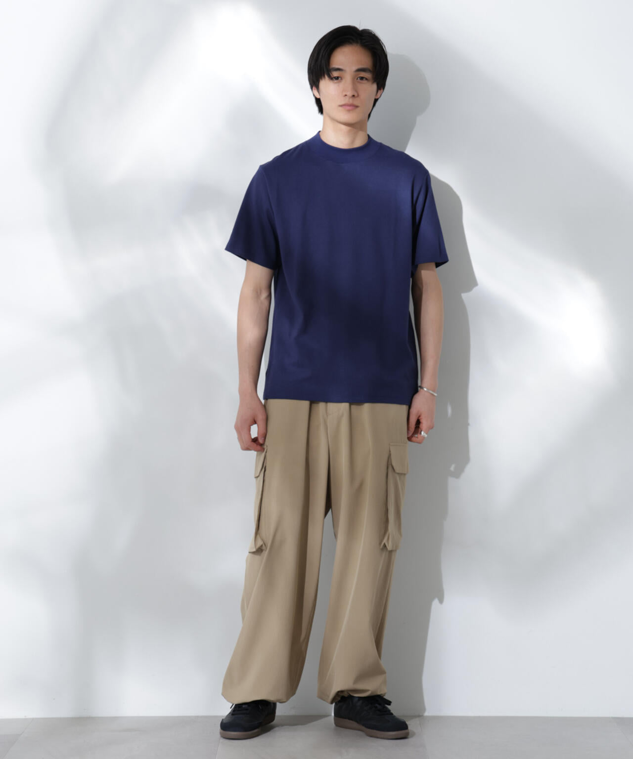 Anti Soaked(R)  汗染み防止 モックネックレギュラーシルエットTシャツ Anti Soaked(R) 汗染み防止 モックネック レギュラーシルエット
