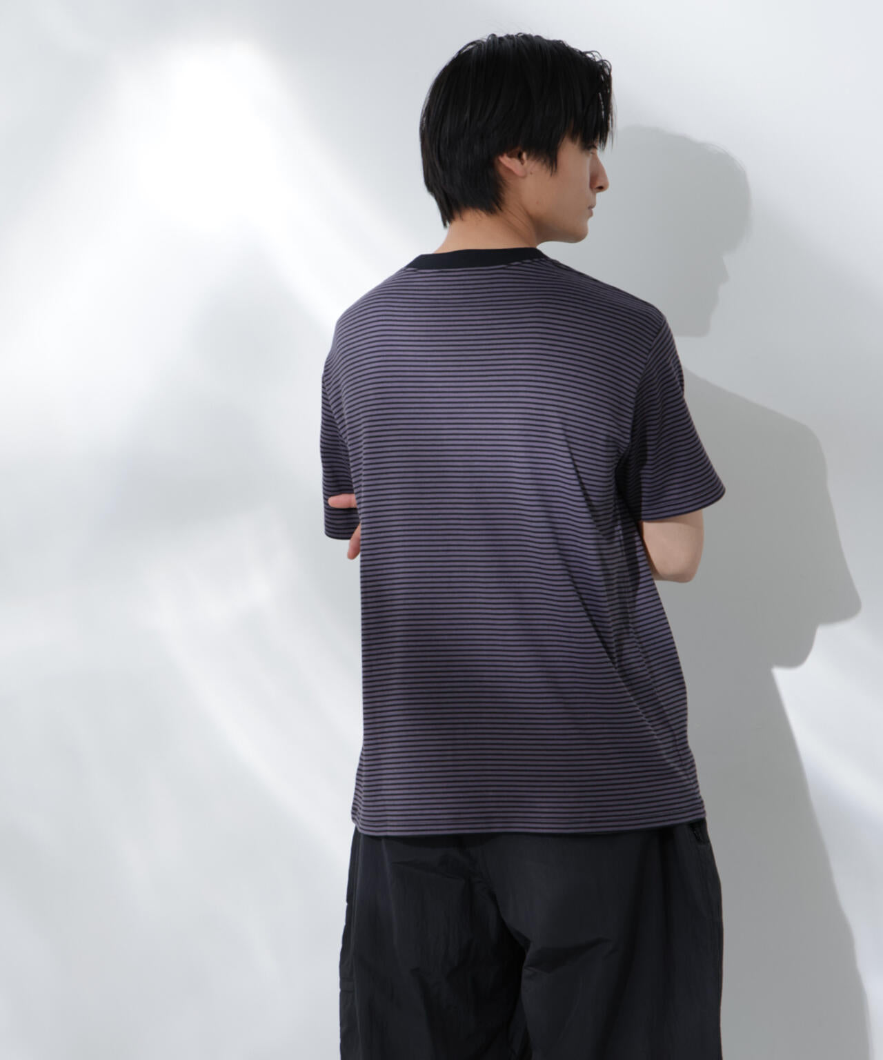 Anti Soaked(R)  汗染み防止 ボーダーミドルシルエットTシャツ 6685124205