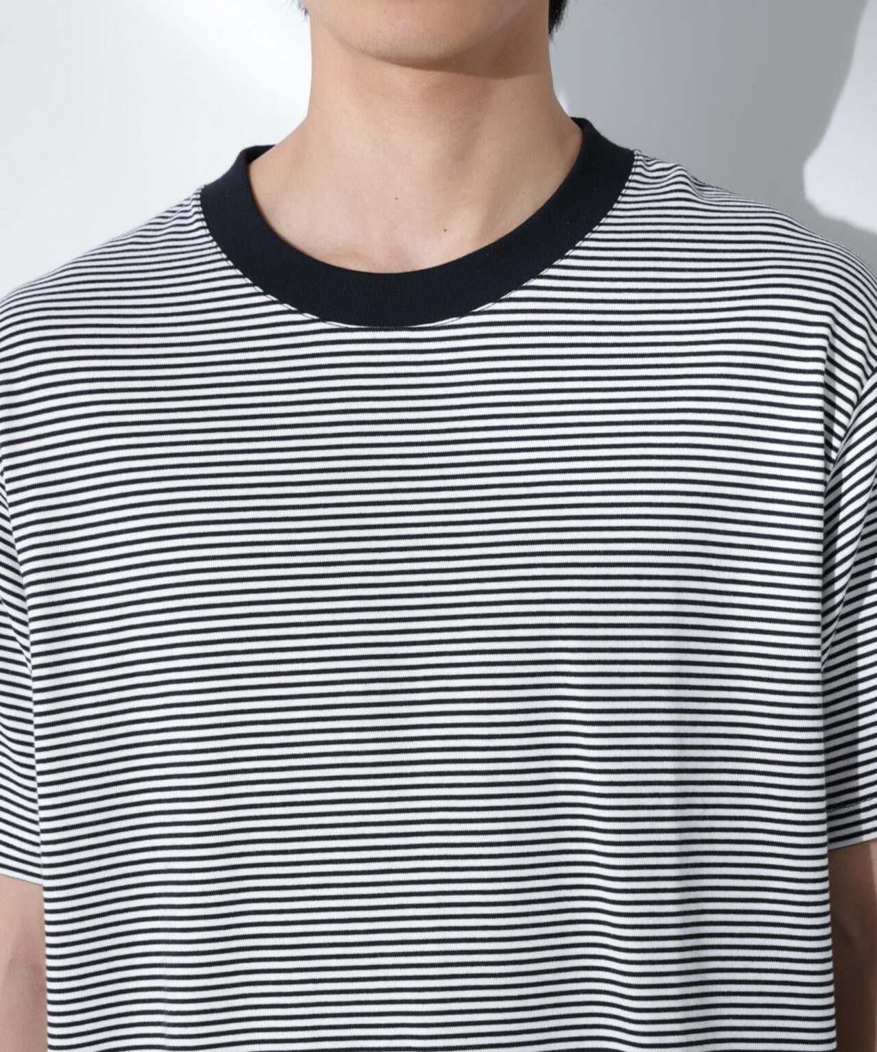 Anti Soaked(R)  汗染み防止 ボーダーミドルシルエットTシャツ 6685124205