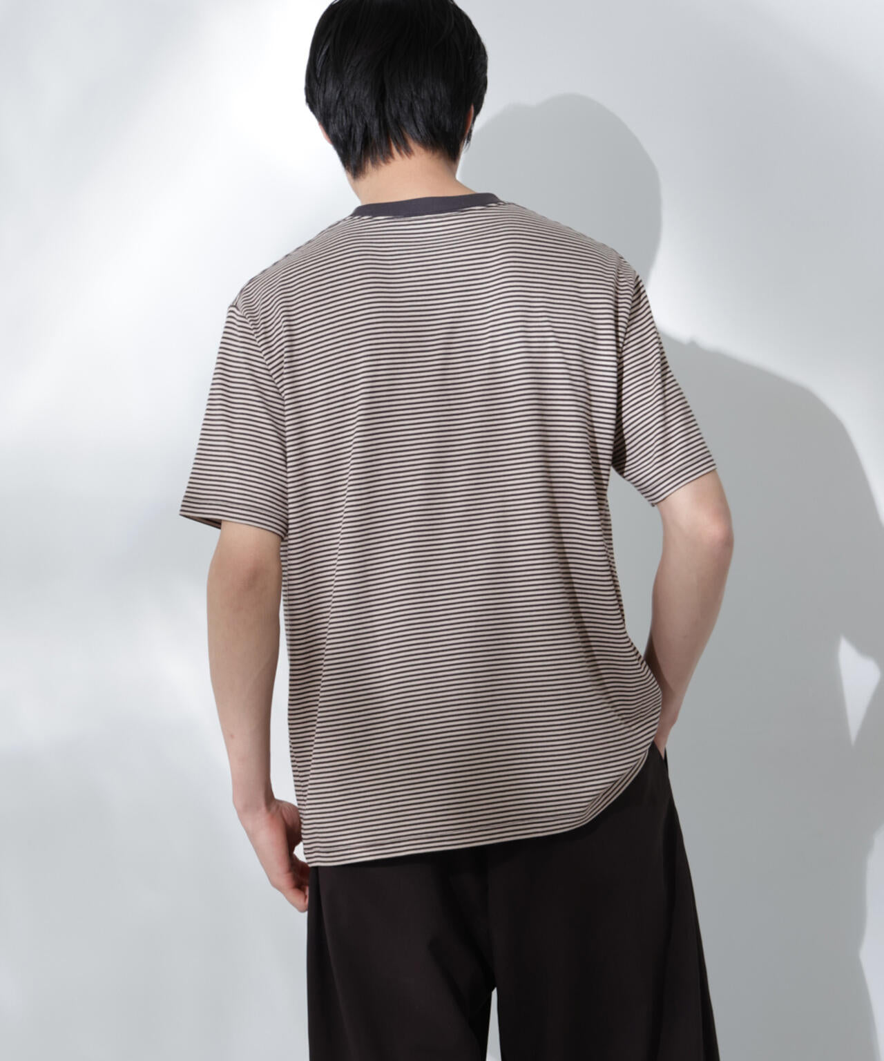 Anti Soaked(R)  汗染み防止 ボーダーミドルシルエットTシャツ 6685124205