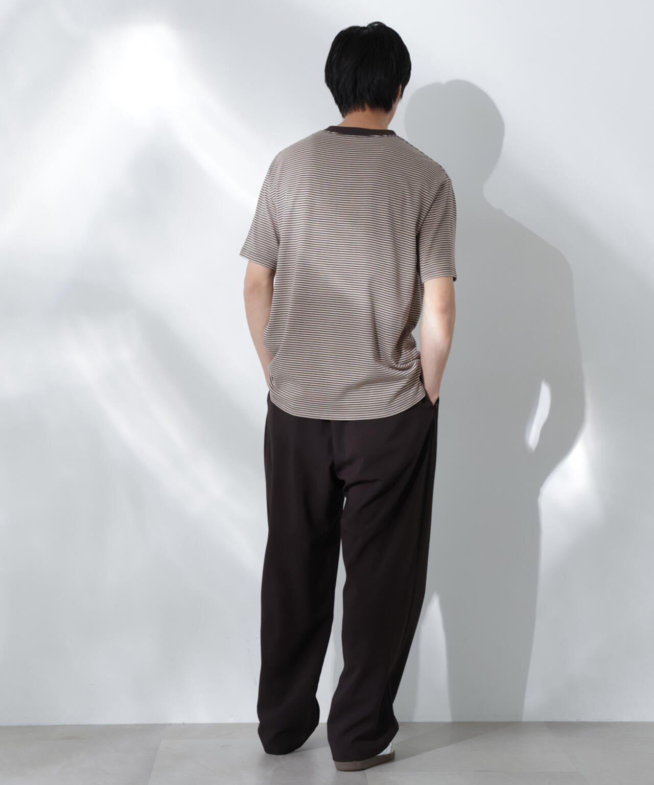 Anti Soaked(R)  汗染み防止 ボーダーミドルシルエットTシャツ 6685124205