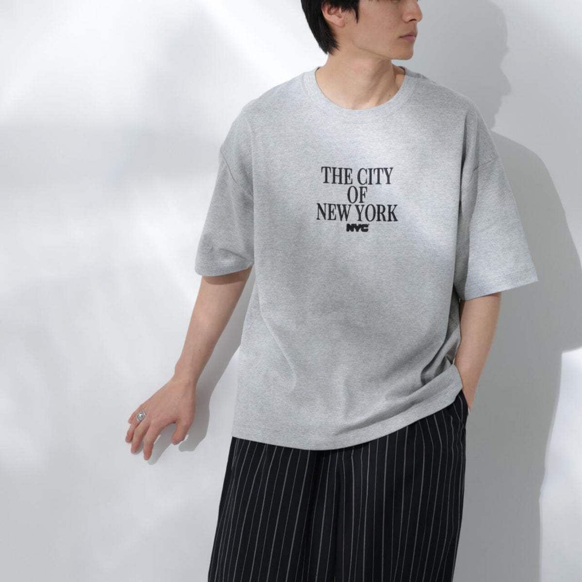 Anti Soaked(R)×NYC スクエア刺繍 汗染み防止Tシャツ Anti Soaked(R)×NYC スクエア刺繍 汗染み防止Tシャツ | NANO