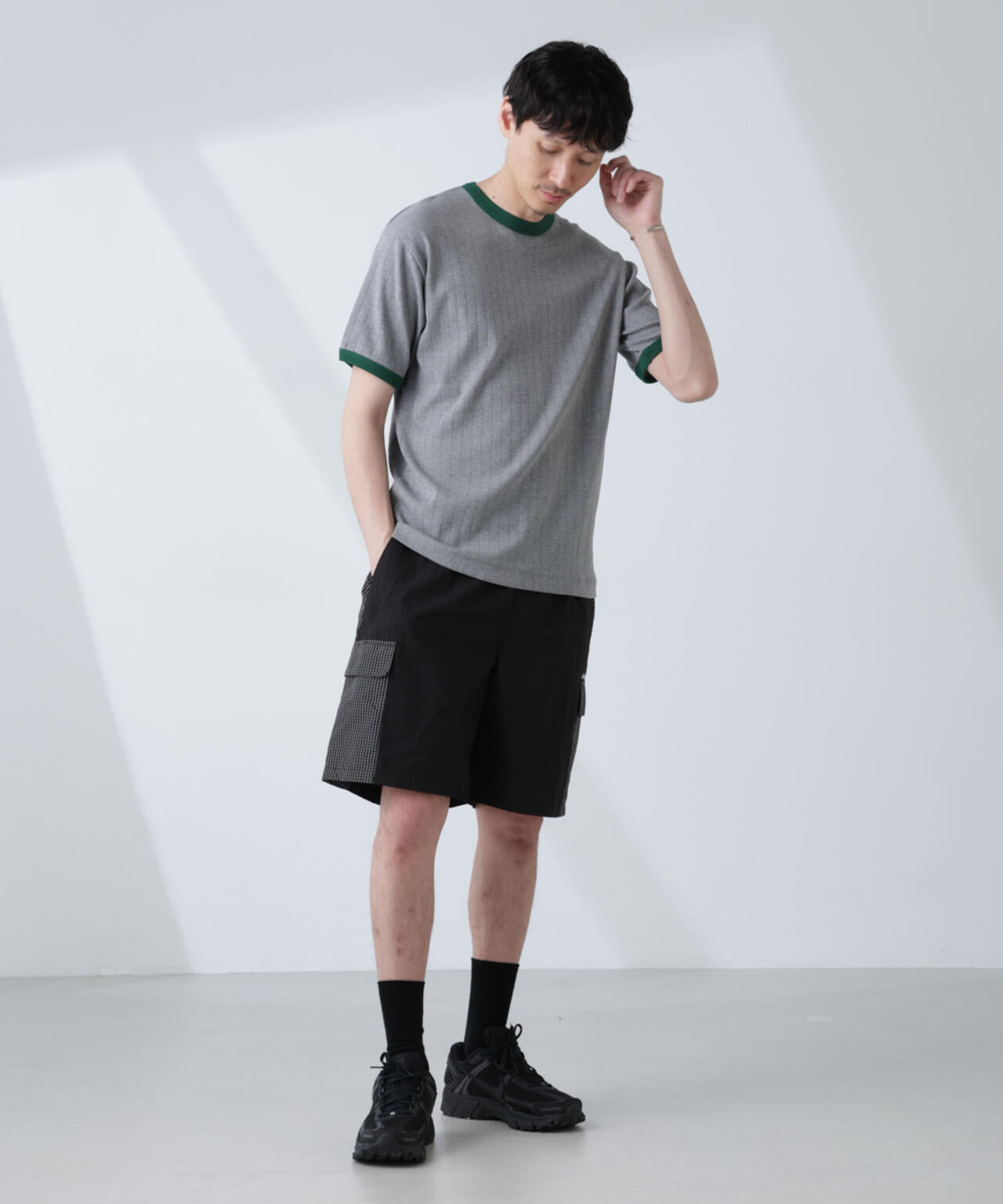 「NJ/CLUB」 針抜きリンガーTシャツ 6685124226