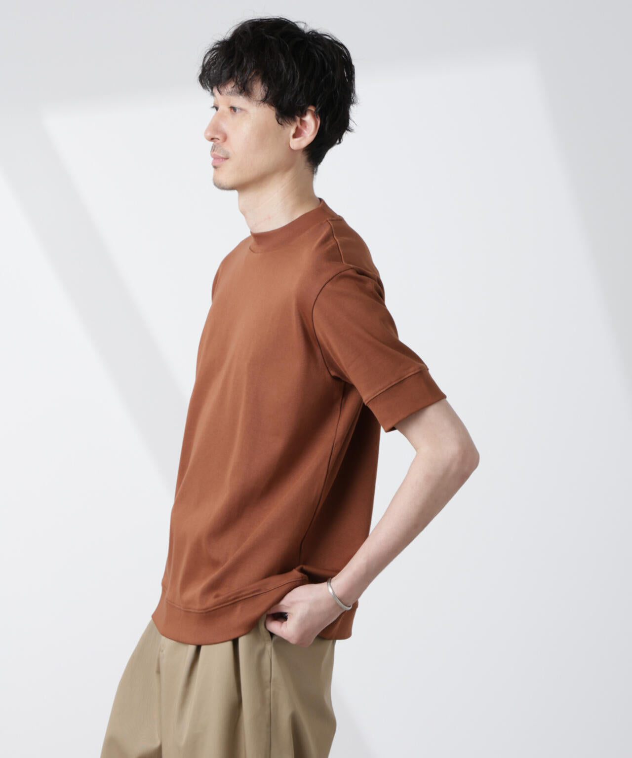 「FORMAL JERSEY」モックネックカットソー半袖 FORMAL JERSEY] モックネック カットソー 半袖