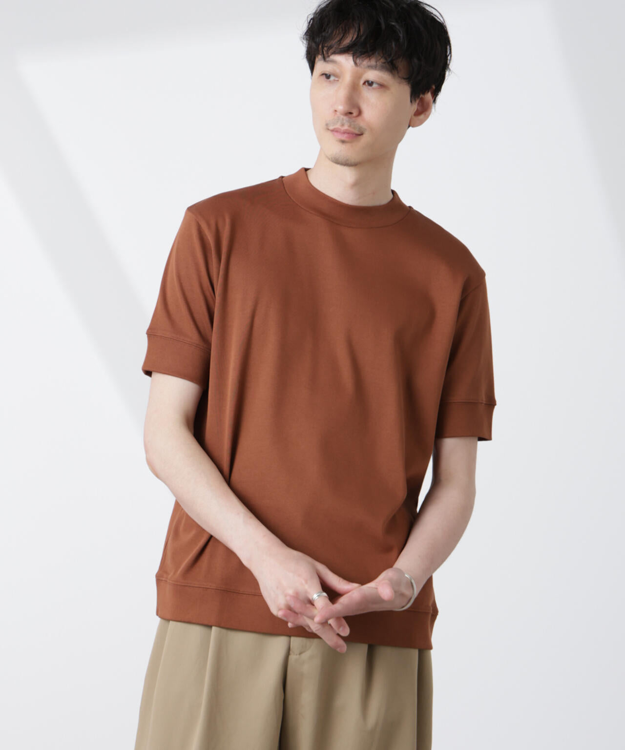 FORMAL JERSEY] モックネック カットソー 半袖