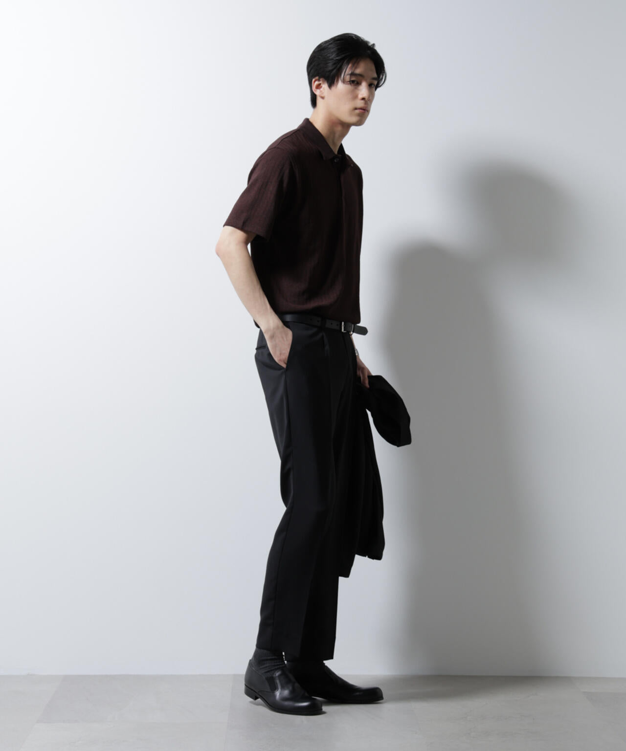 ｢Damerino｣ヘリンボンポロシャツ/防シワ・吸水速乾・UVカット 6685124246