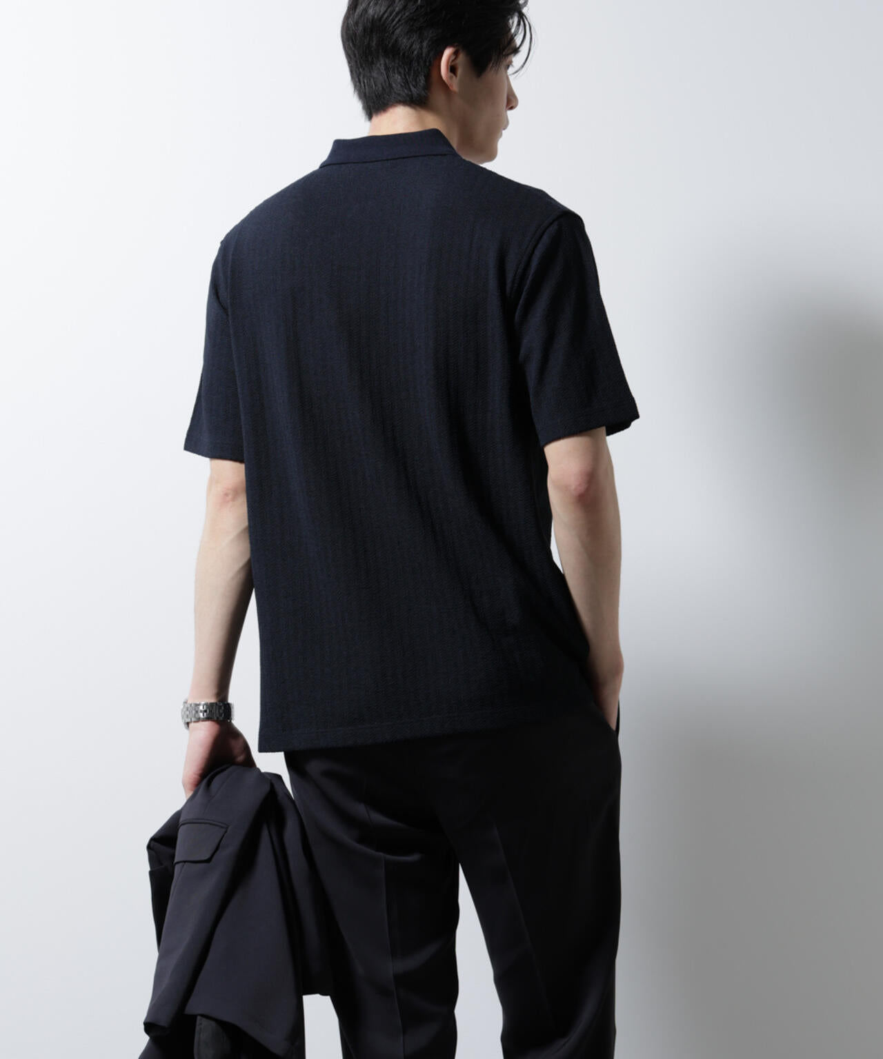 ｢Damerino｣ヘリンボンポロシャツ/防シワ・吸水速乾・UVカット 6685124246