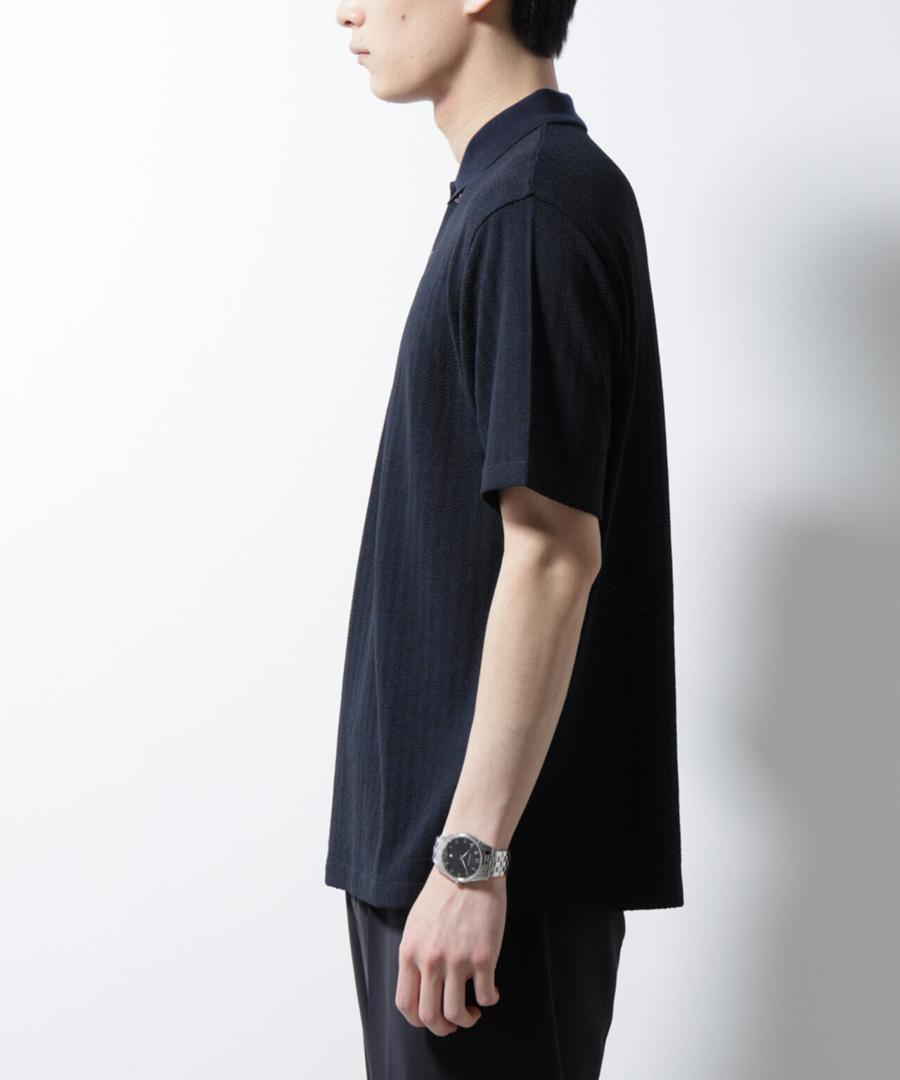 ｢Damerino｣ヘリンボンポロシャツ/防シワ・吸水速乾・UVカット 6685124246