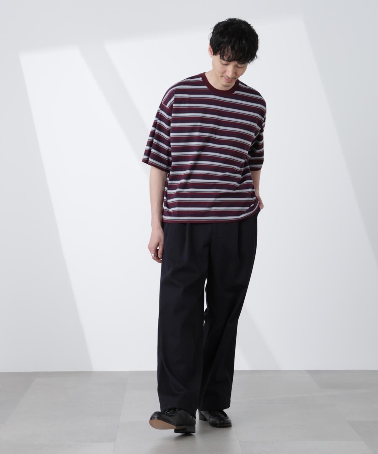 マイクロ ランダム ボーダー Tシャツ