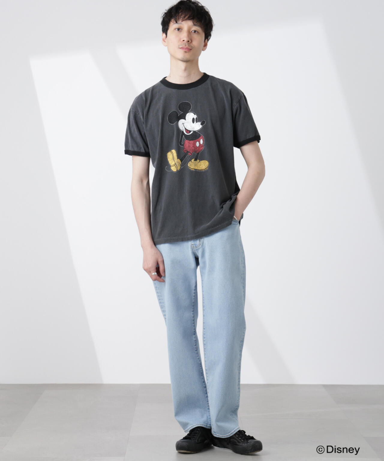 エヌハリウッド 22SS ニックホワイト ミッキー リンガーTシャツ M NJ