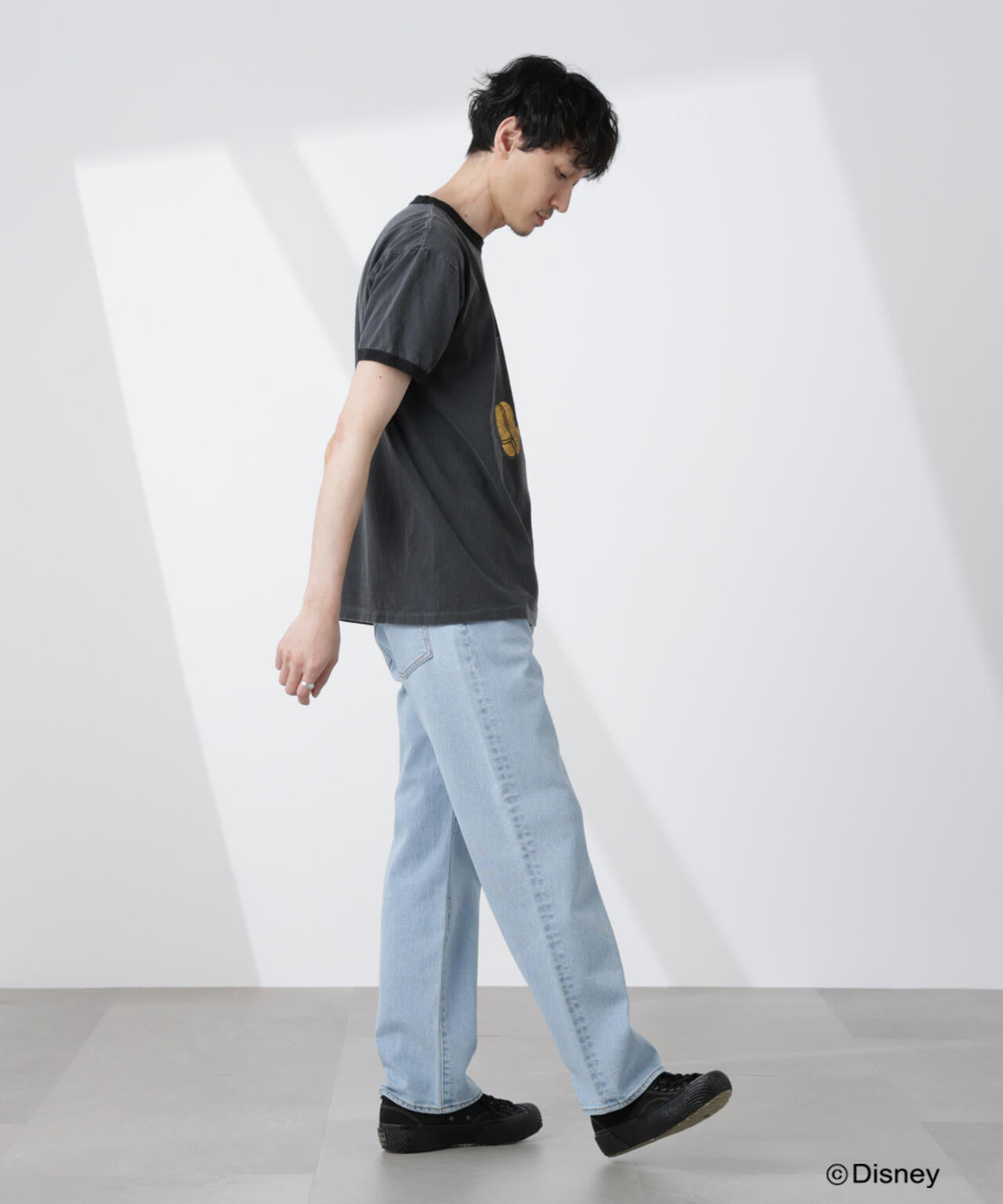 「NJ／CLUB」ミッキーマウス ／ フェードリンガーTシャツ半袖 NJ/CLUB」ミッキーマウス / フェードリンガー Tシャツ 半袖