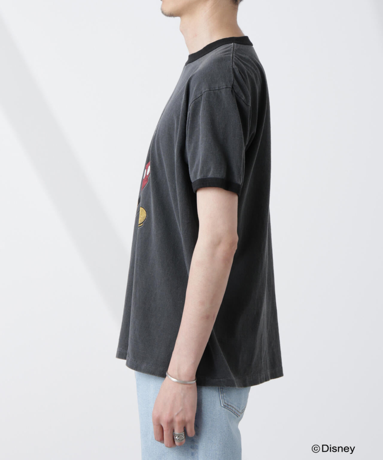 「NJ／CLUB」ミッキーマウス ／ フェードリンガーTシャツ半袖 NJ/CLUB」ミッキーマウス / フェードリンガー Tシャツ 半袖