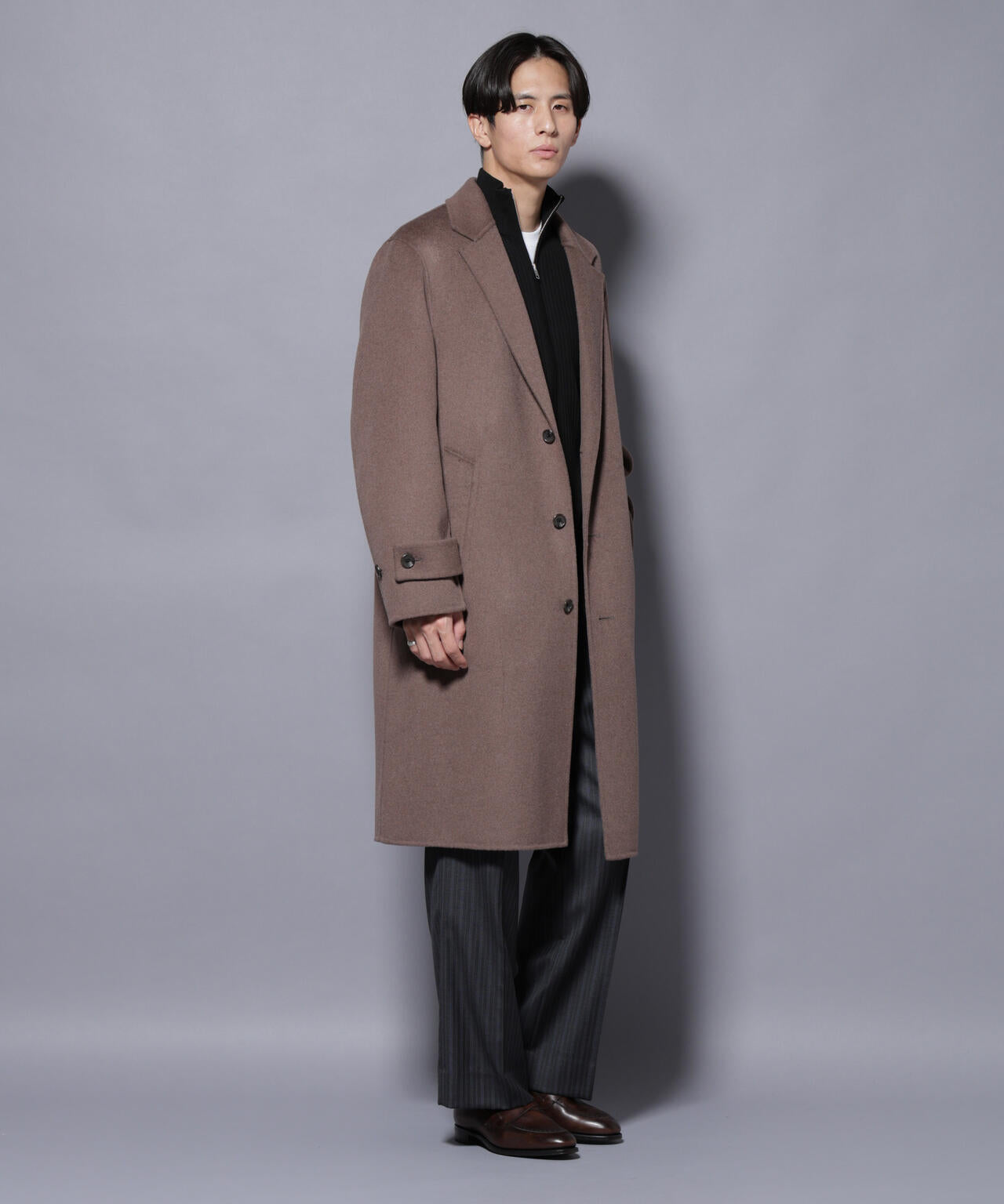 nanouniverse アウター ジャケット メルトンチェスターコート L ウールリバーチェスターコート