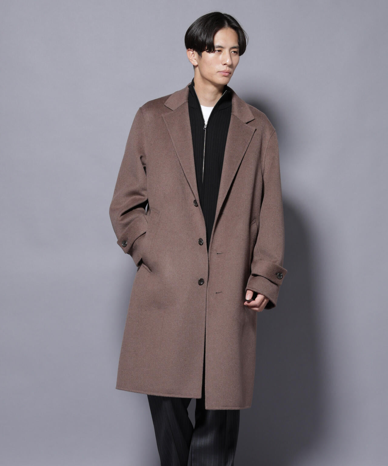 NANO universe【美品】チェスターコート グレー M NANO universe コート チェスターコート 撥水＆花粉ガード