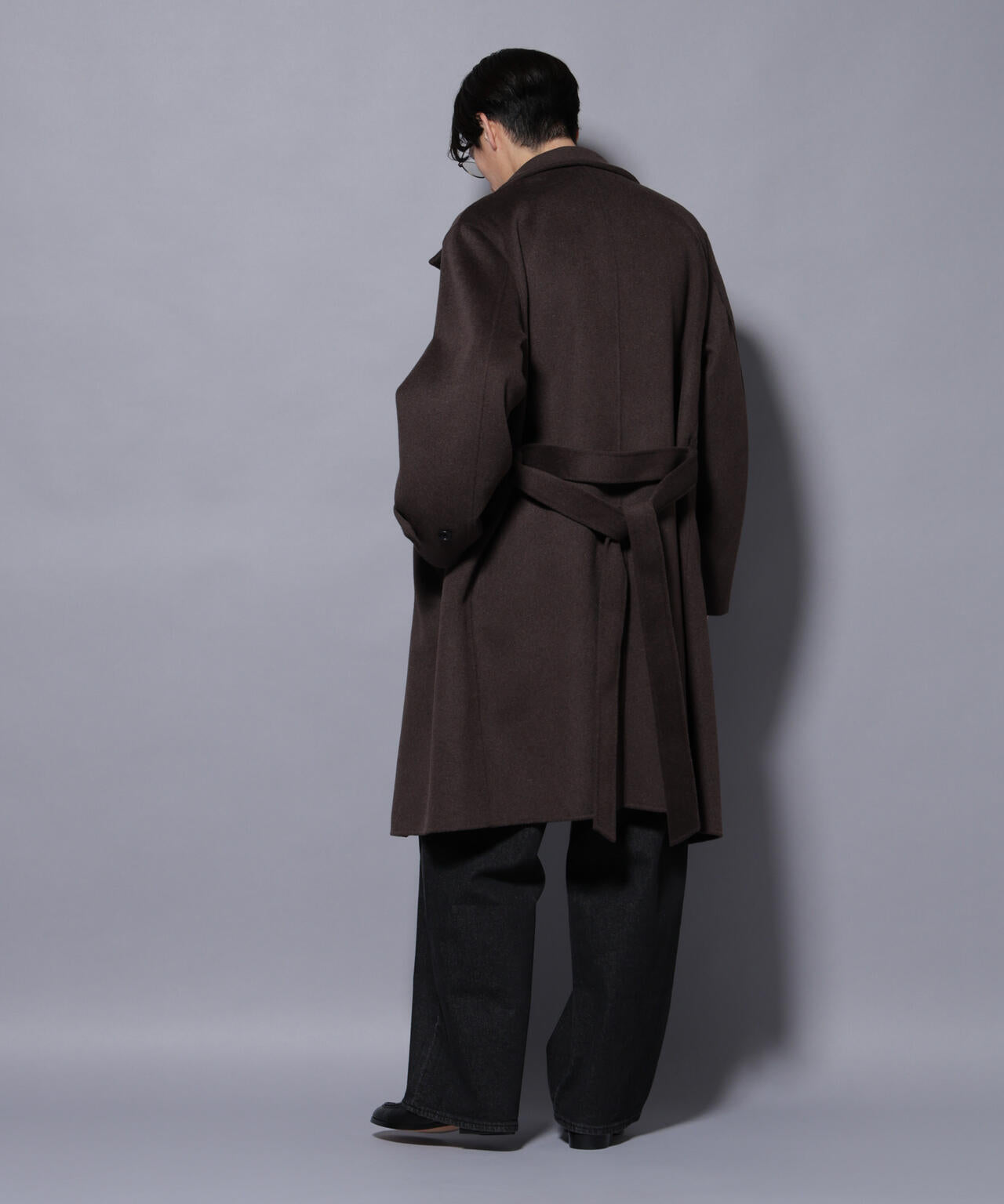 ウールリバースタンドベルテッドコート