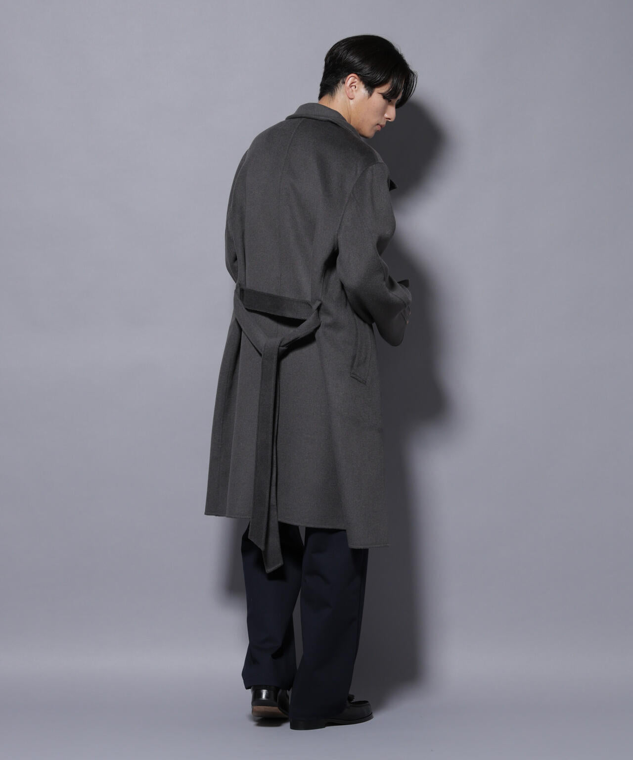 ウールリバースタンドベルテッドコート 6685211202