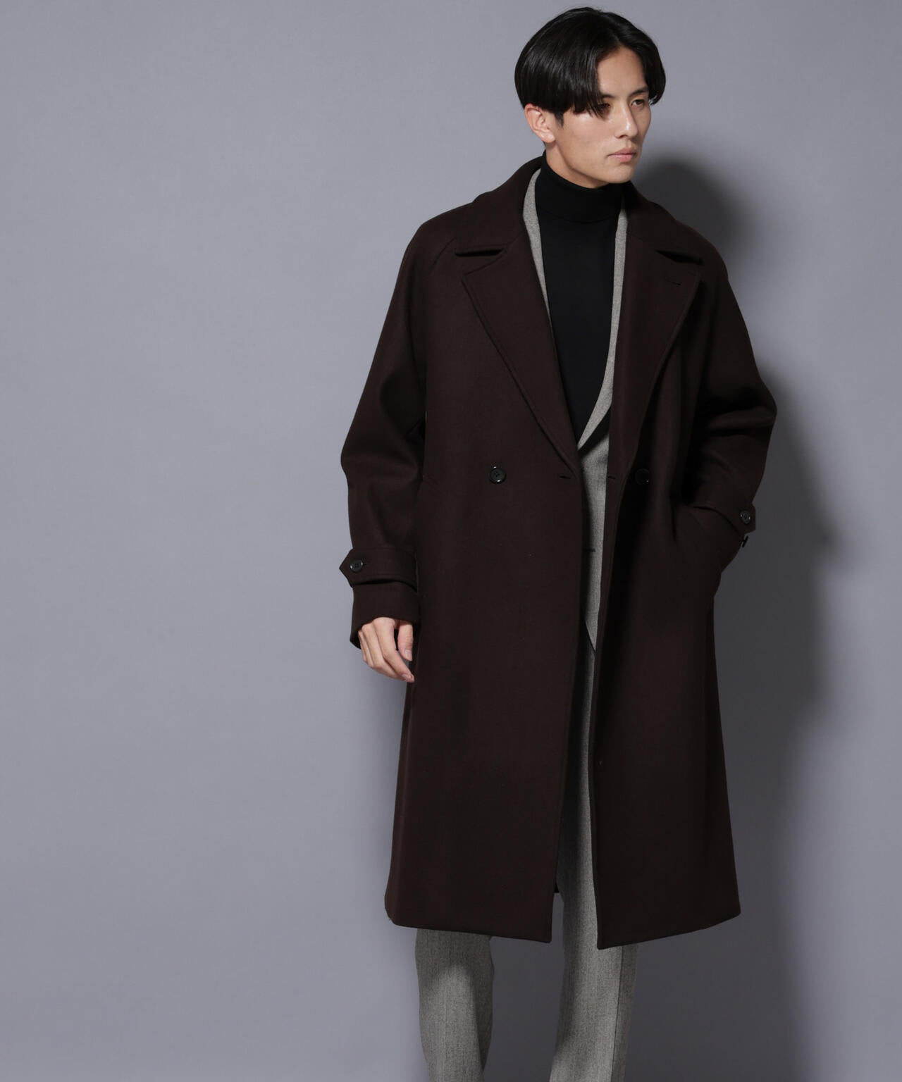 ウールカシミヤメルトンダブルコート
