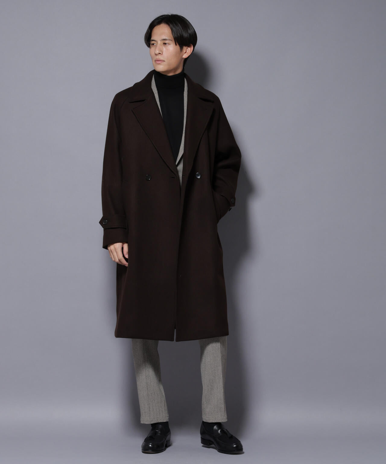 ウールカシミヤメルトンダブルコート 6685211204