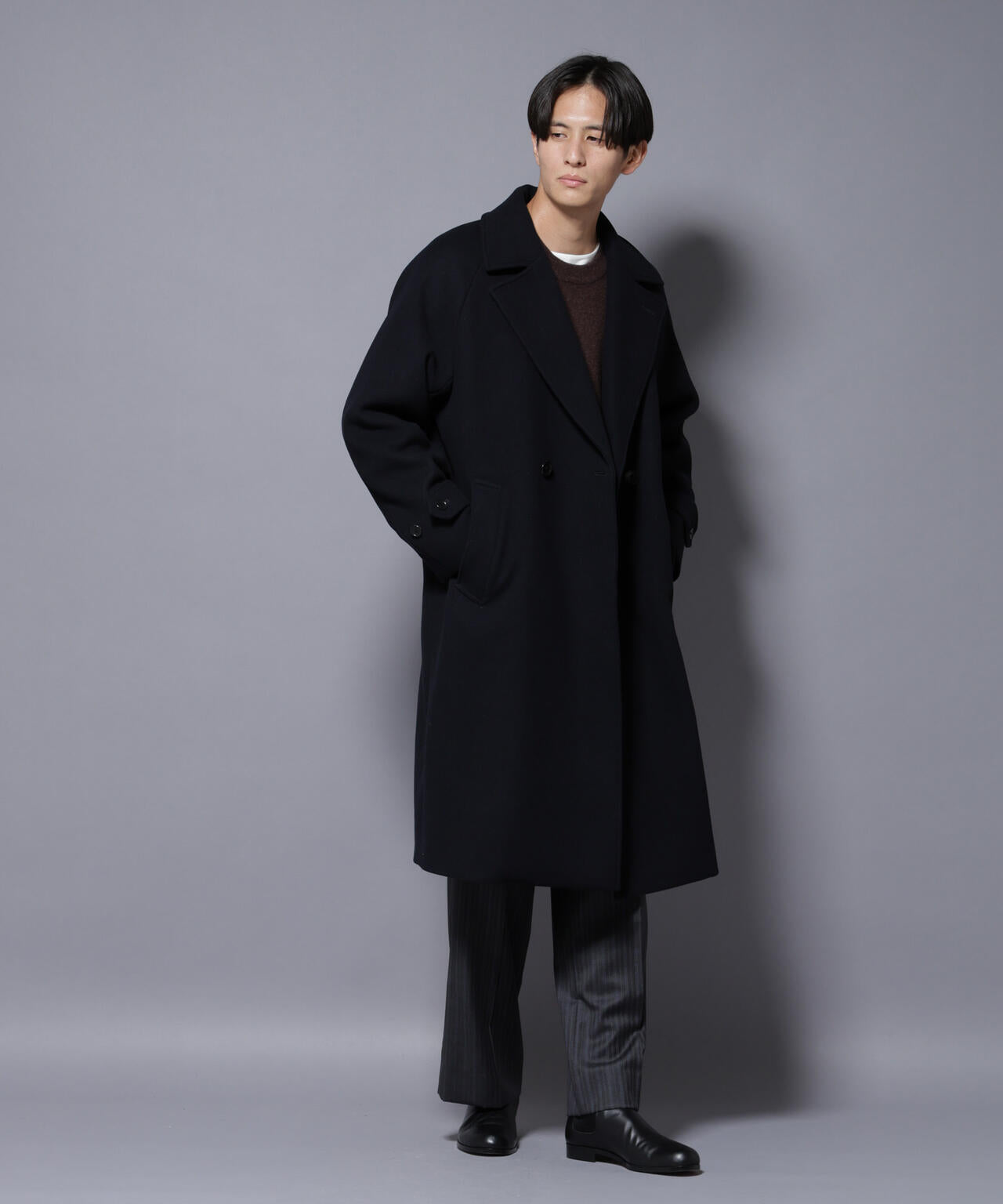 ウールカシミヤメルトンダブルコート