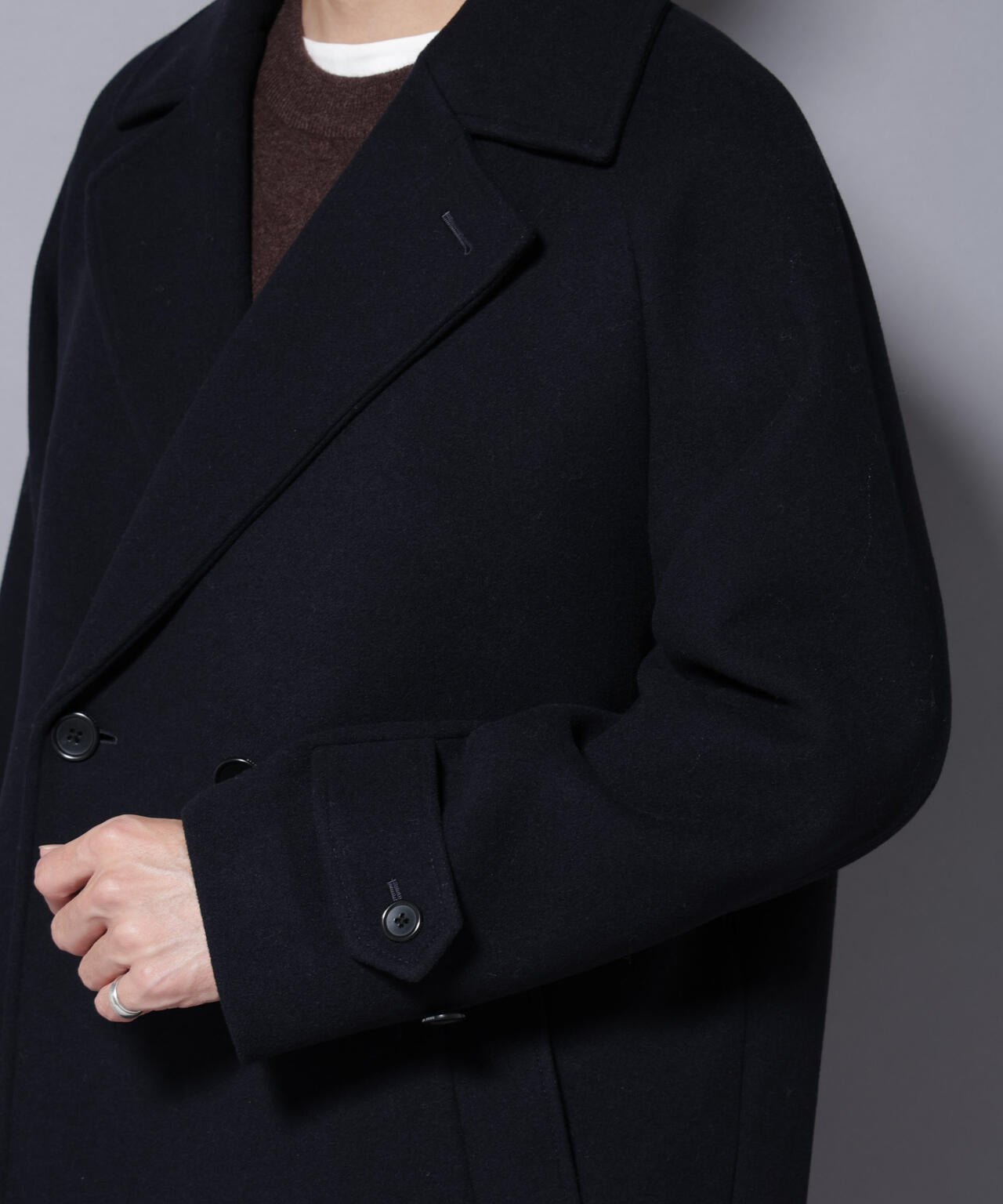 ウールカシミヤメルトンダブルコート 6685211204