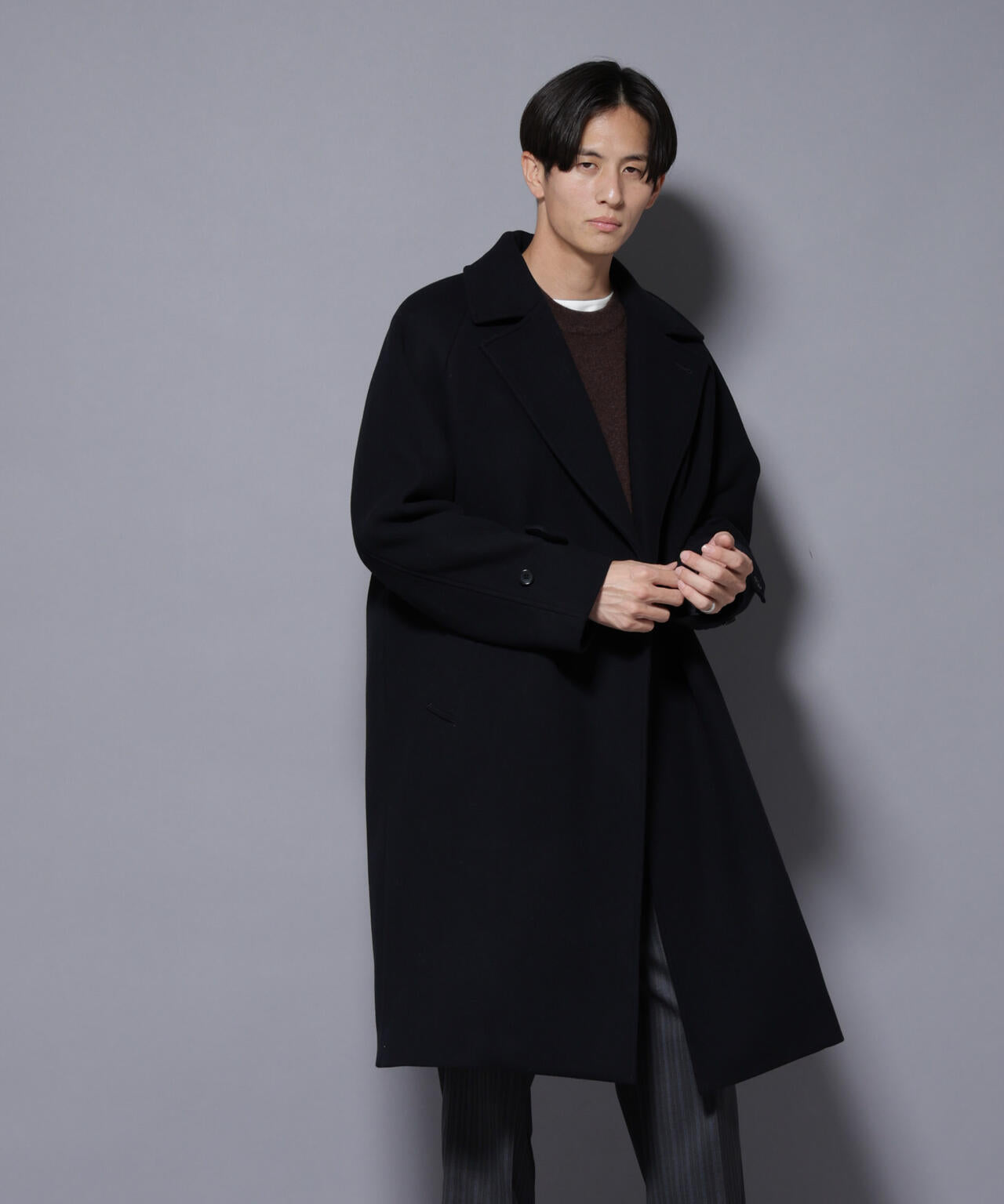 ウールカシミヤメルトンダブルコート