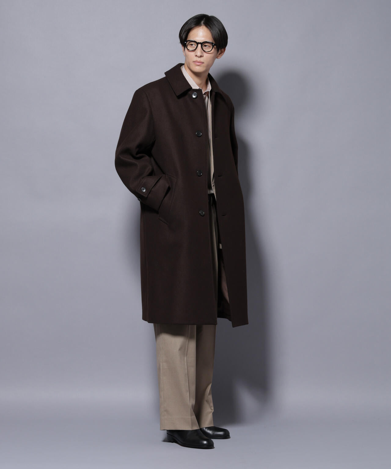 ウールカシミヤメルトンシングルコート